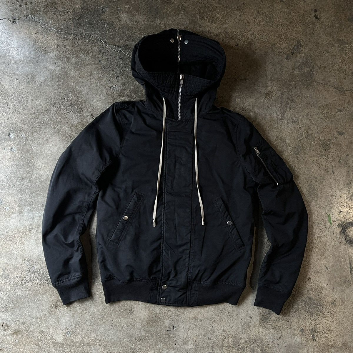Rick Owens Drkshdw Rick Owens DRKSHDW Hooded Flight Bomber Jacket Size US M / EU 48-50 / 2 - 2 Thumbnail