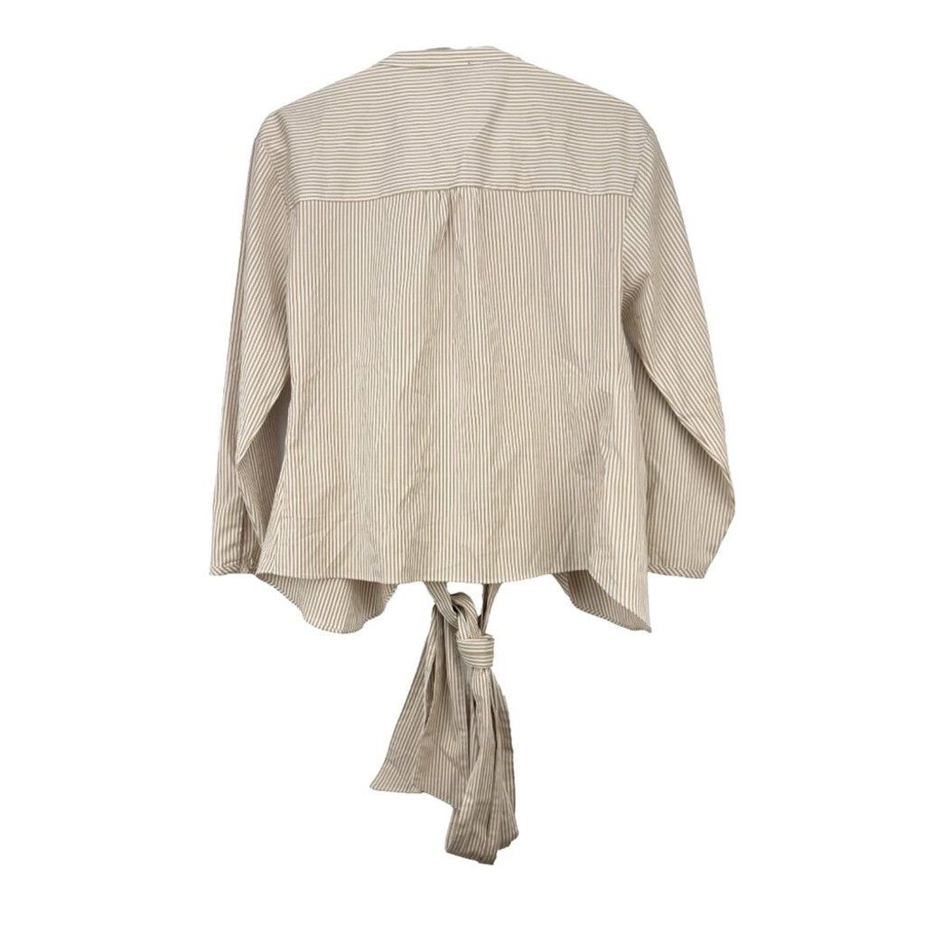 J.Crew J. CREW *NWOT Tie Waist Wrap Mandarin Collar Striped Blouse Size XS / US 0-2 / IT 36-38 - 6 Thumbnail