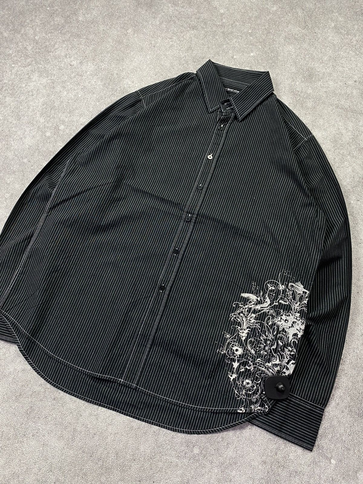 If Six Was Nine × Japanese Brand × KMRii Level Nine Stripes Japanese Poem Shirt Size US L / EU 52-54 / 3 - 3 Thumbnail