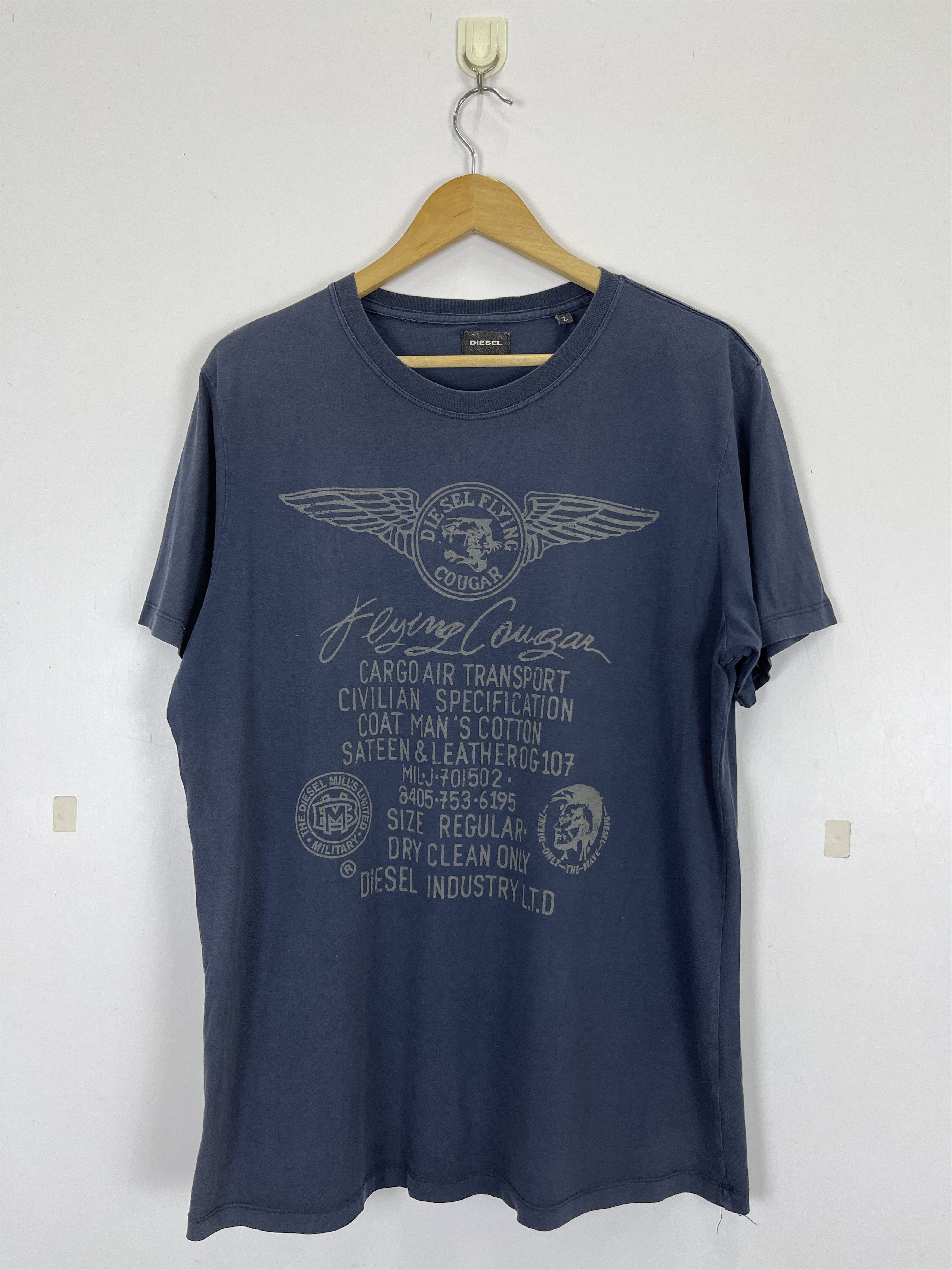 Diesel Vintage Diesel Flying Cougar Short Sleeve T-Shirt TA0441 Size US L / EU 52-54 / 3 - 1 Thumbnail