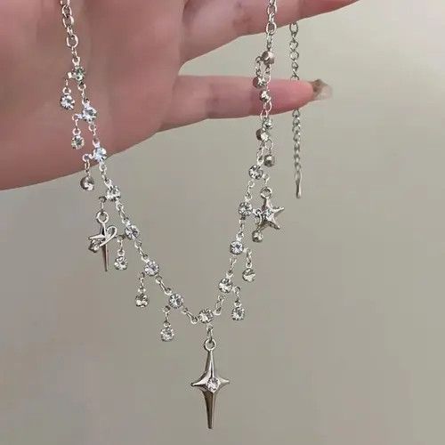 Jewelry Sweet Cool Cross Star Necklace Size ONE SIZE - 2 Thumbnail