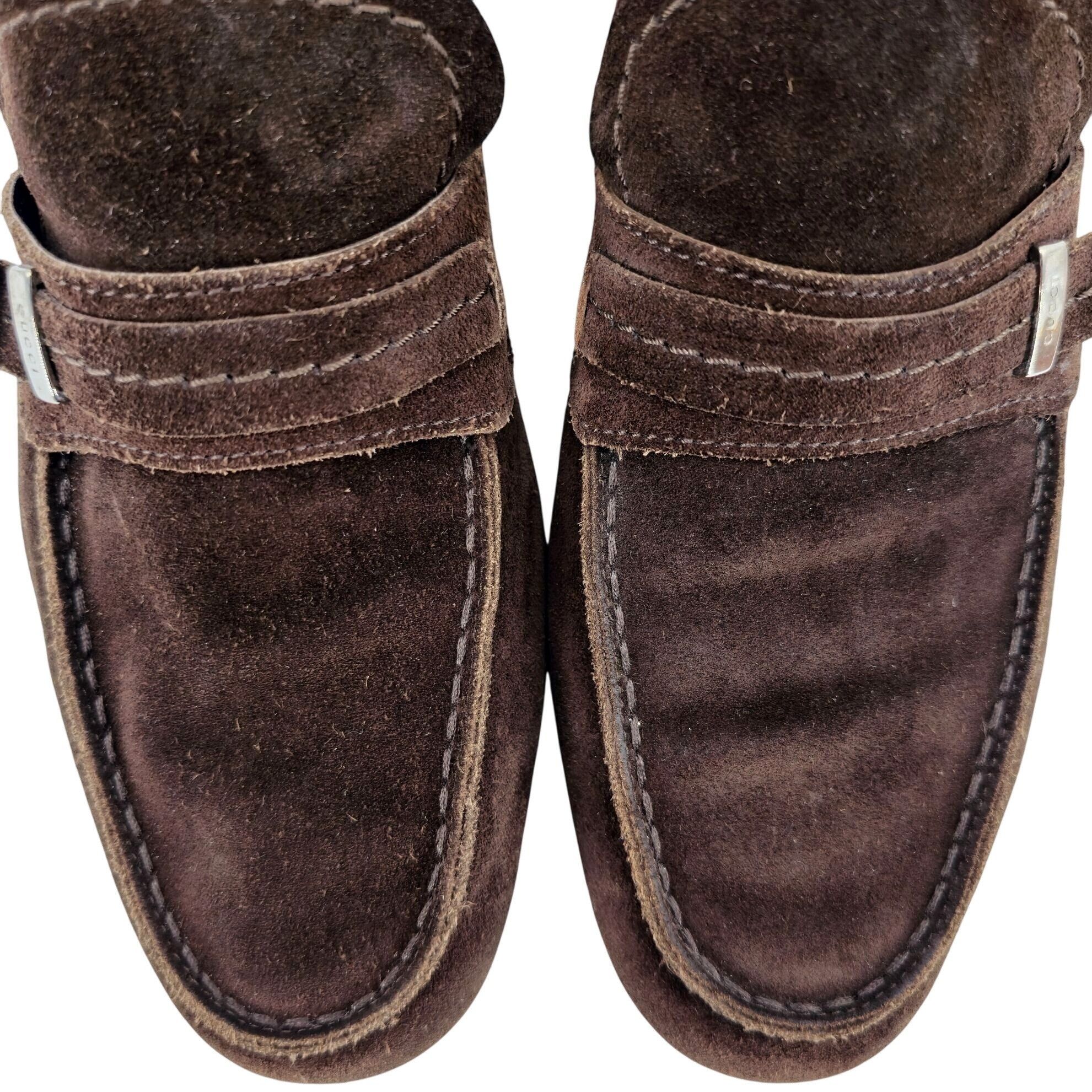 Gucci Gucci Italy Brown Suede Leather Driving Loafers Mens 8 Shoe Size US 8 / EU 41 - 9 Thumbnail