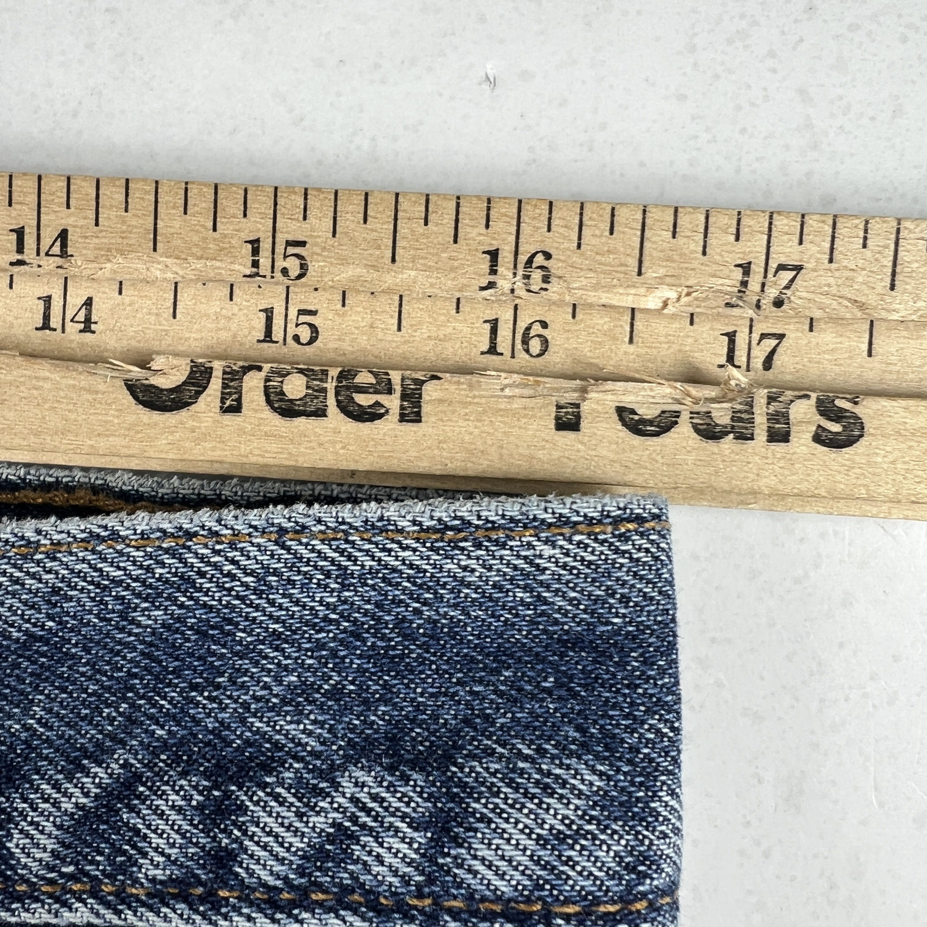 Levi's × Vintage Y2K Levi's Jean Shorts Blue Whiskers Cut Off Denim Jorts Size US 33 - 17 Thumbnail