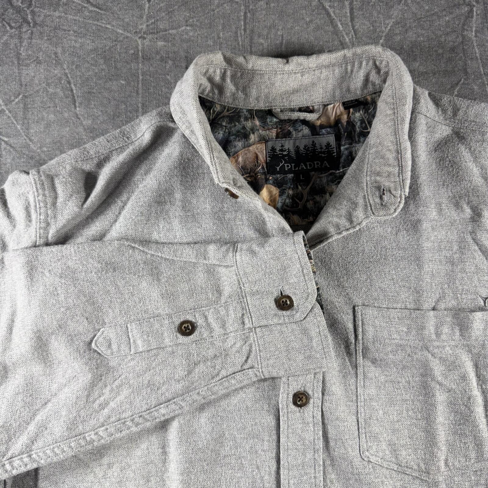 Other Pladra Shirt Men's L Grey Flannel Button Up Size US L / EU 52-54 / 3 - 2 Thumbnail