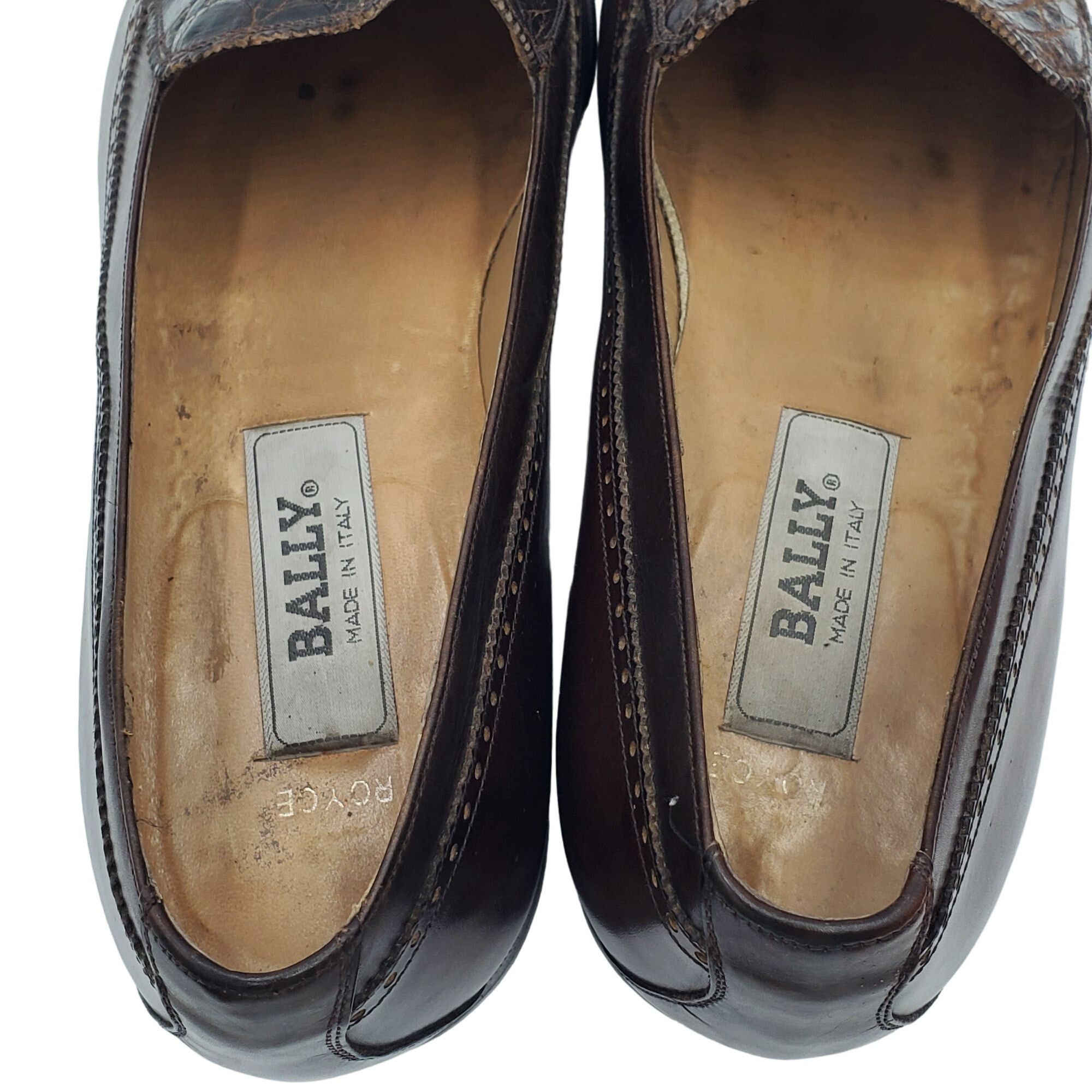 Bally Italy Bally Royce Men size 7.5 Brown Crocodile Leather Tasse Size US 7.5 / EU 40-41 - 10 Thumbnail
