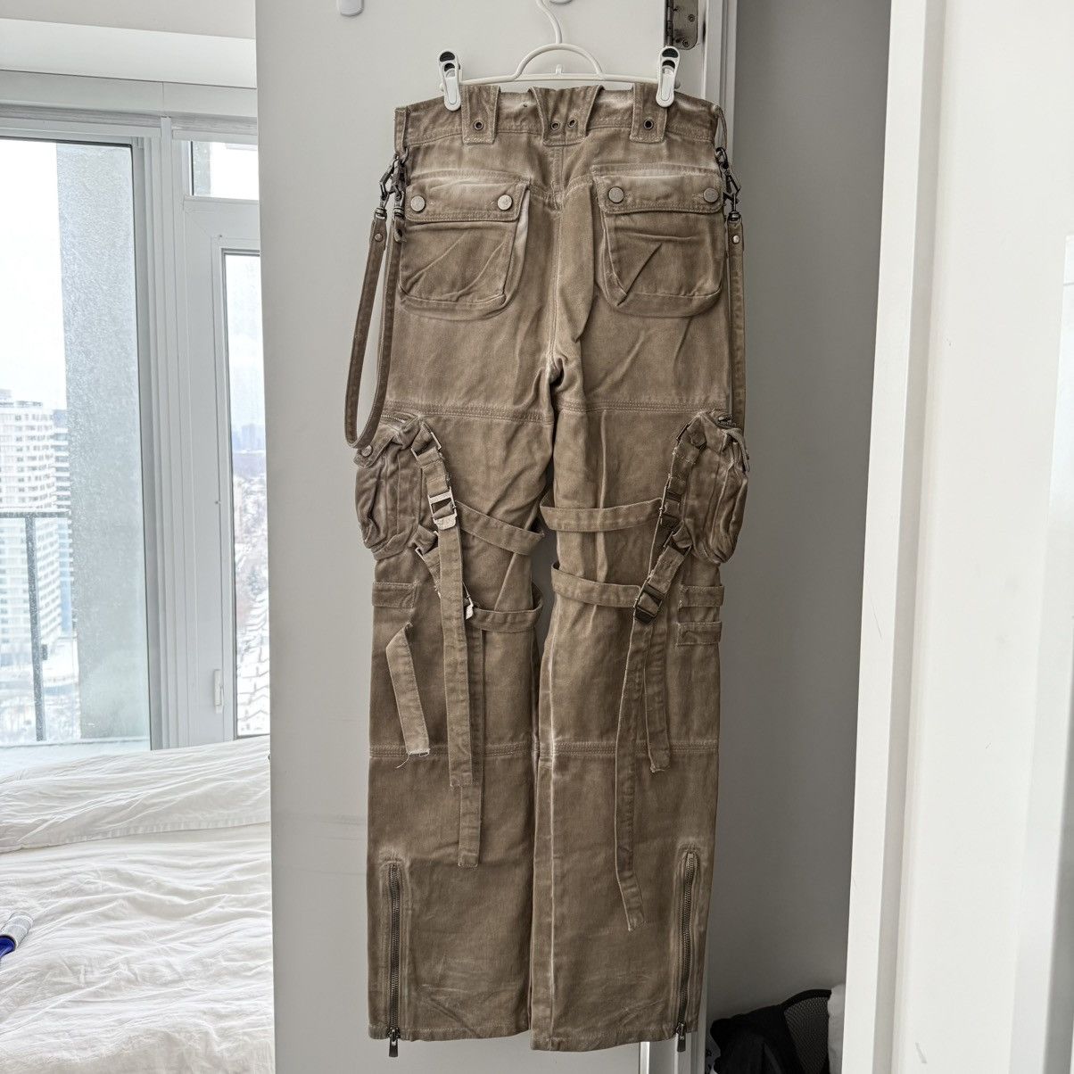 SHINE LUXURY OG Sample 1/1 – “Subhumane” Flared Kombat Cargo Pants Size US 32 / EU 48 - 10 Thumbnail