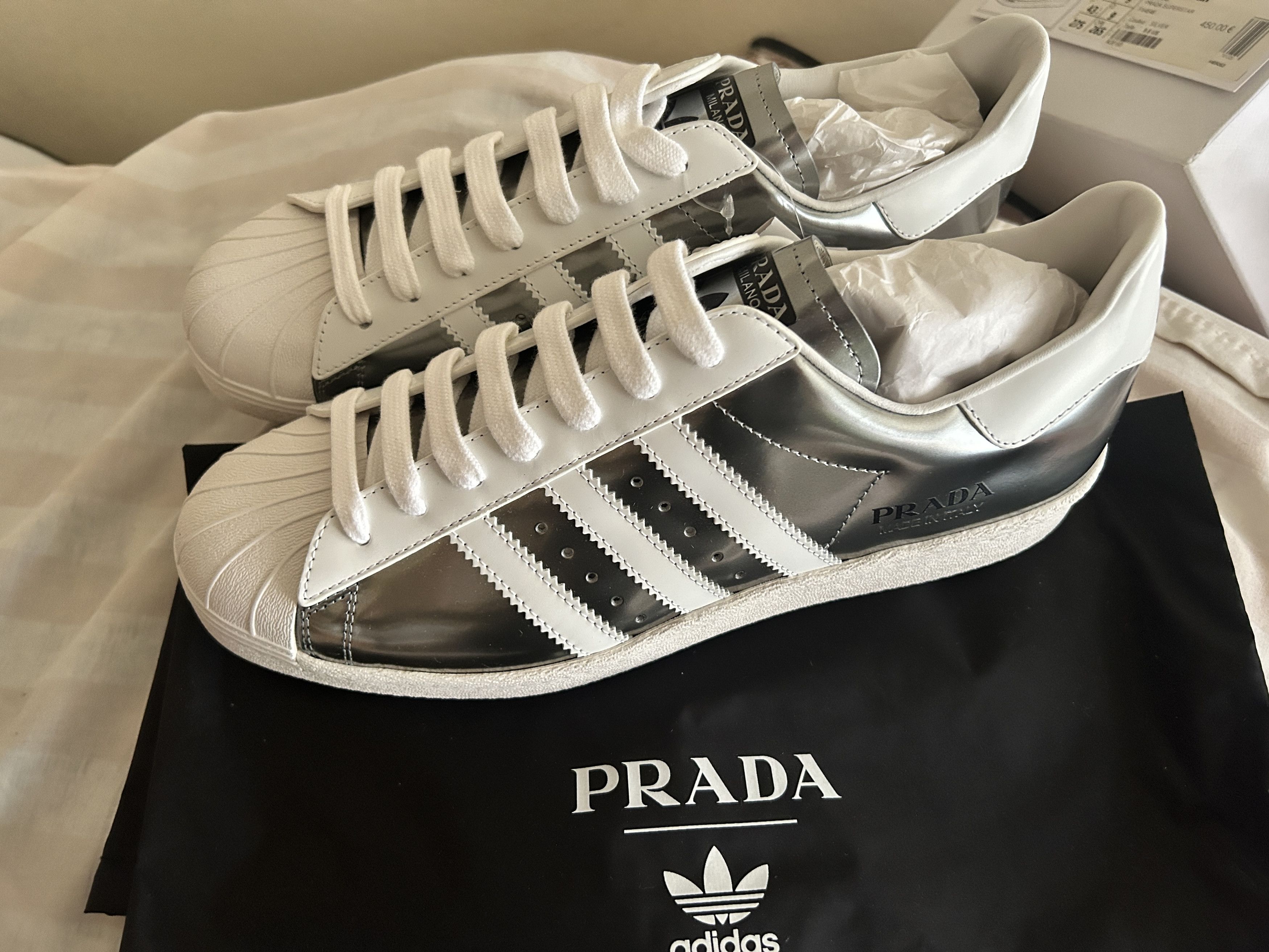 国内発送!VIP先行販売PRADA x ADIDAS SUPERSTAR Silver llic Prada X Superstar 'Silver Metallic' - Adidas - 2EG321 3L97