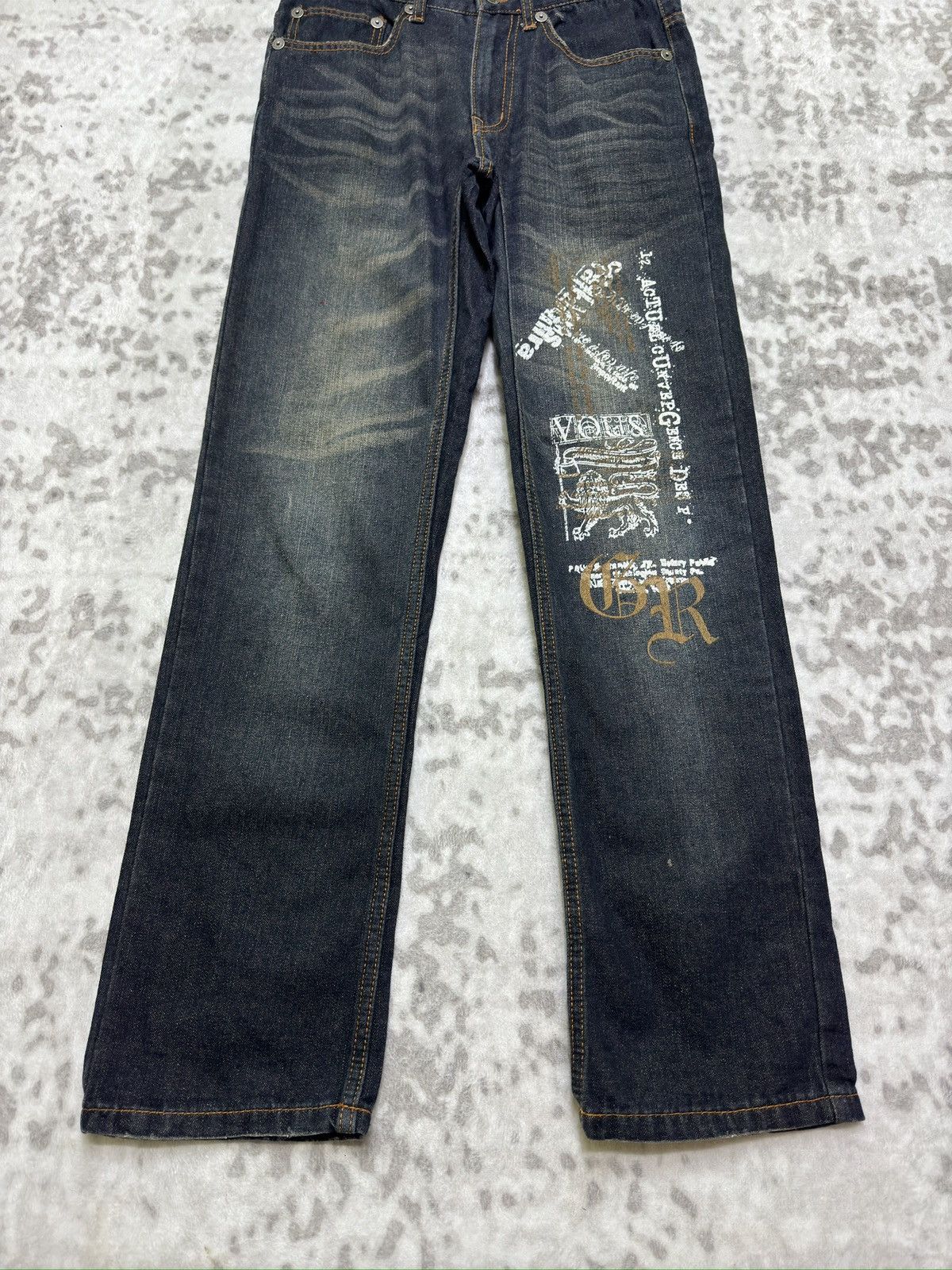 Hysteric Glamour Vintage Nylaus Printed Poem Acid Wash Denim Jeans Y2K Japan Size US 29 - 7 Thumbnail