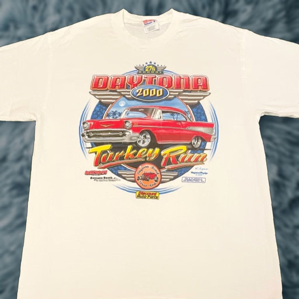 Vintage VINTAGE 90s Y2K Daytona Beach Turkey Rod Run Hot Rod 2000 VTG Shirt Mens Size L White Cars USA Florida Mens Shirt Size US L / EU 52-54 / 3 - 1 Thumbnail