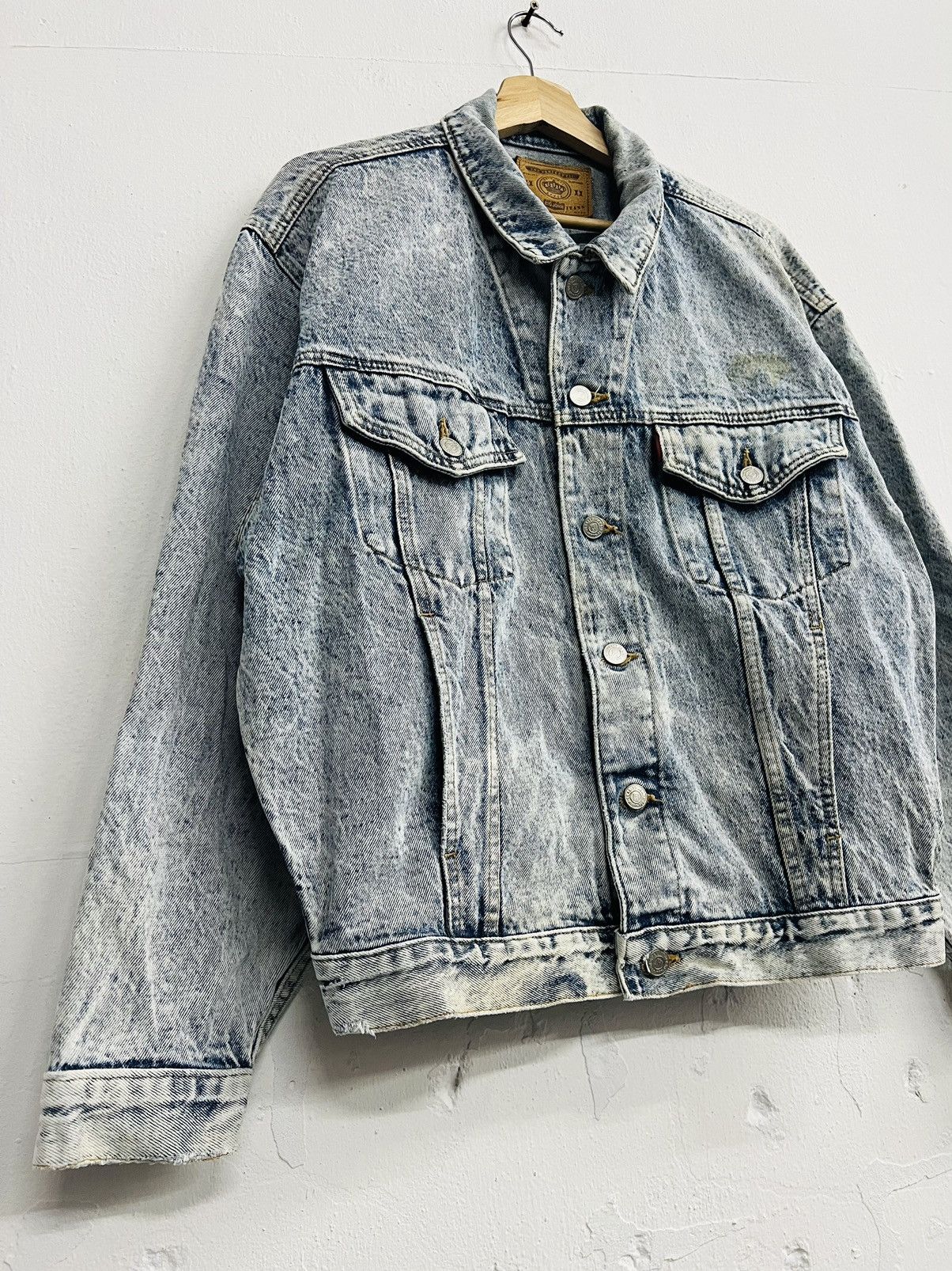 Big John × Vintage Vtg 90’ BIG JOHN SPIRIT Distressed Denim Jacket Size US L / EU 52-54 / 3 - 6 Thumbnail