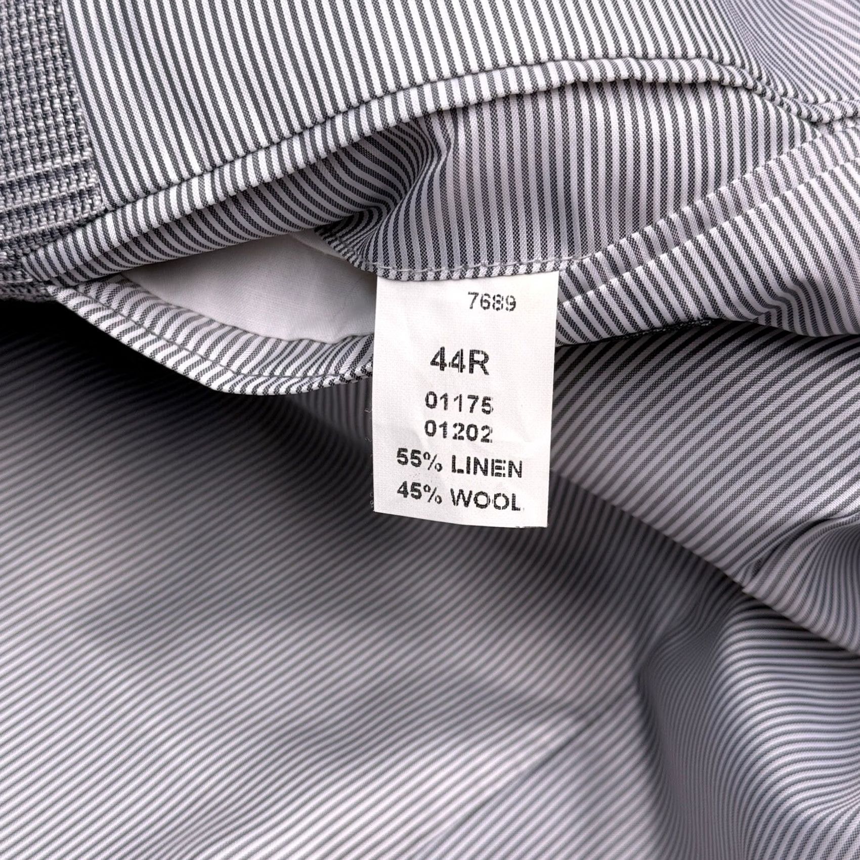 Jos. A. Bank Jos. A. Bank Blazer 44R Gray Linen Wool Houndstooth Plaid Sport Coat Men Regular Blazer/Coat Notch Lining Acetate Plaid Vintage? No Size 44R - 6 Thumbnail
