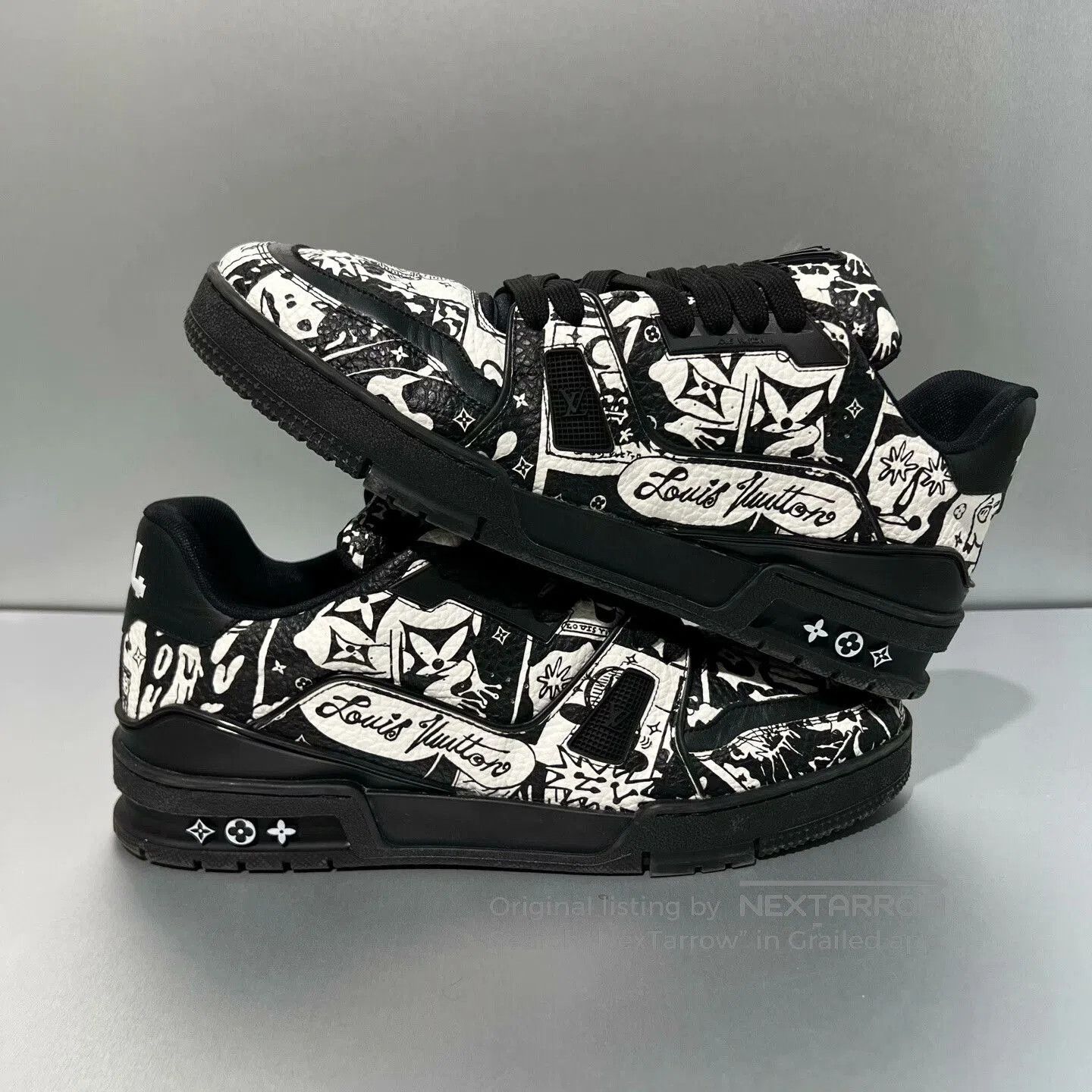 Louis Vuitton Louis Vuitton Trainer Black White Graffiti Sneakers. Size US 9 / EU 42 - 2 Thumbnail