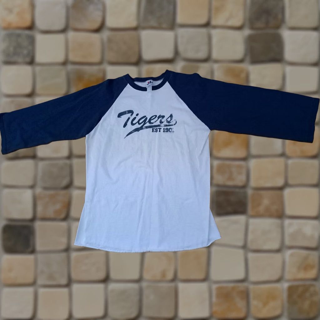 TEE JAYS VINTAGE Detroit Tigers Baseball Jersey USA Tee Jays T-Shirt L Blue&White Crew Neck 3/4 Sleeve Unisex Adults Mens Womens Size US L / EU 52-54 / 3 - 1 Thumbnail