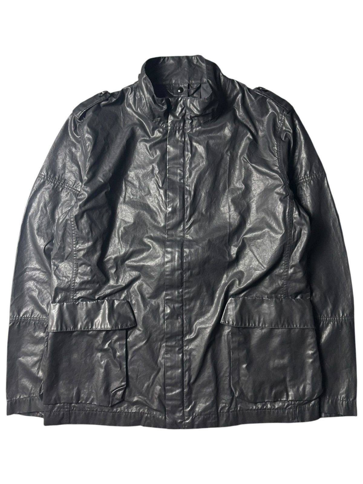 Hugo Boss 2000s Hugo Boss Orange Label 3D Pocket Waxed Jacket Size US L / EU 52-54 / 3 - 1 Thumbnail