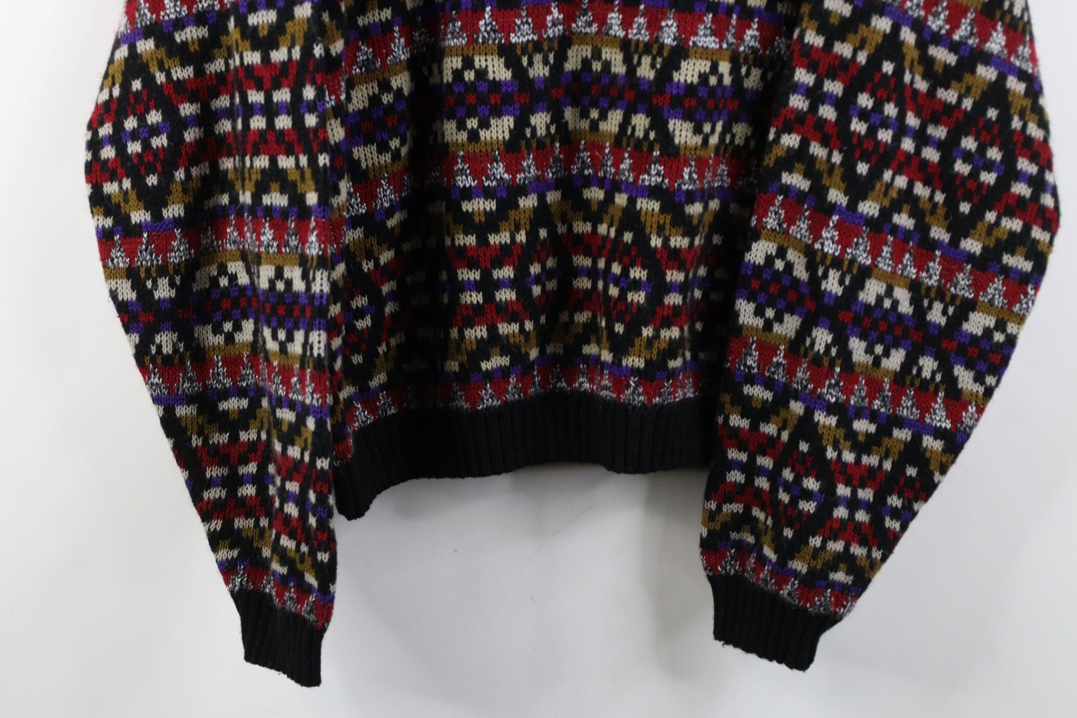 Vintage Vintage 90s Streetwear Fair Isle Knit Crewneck Sweater USA Size L / US 10 / IT 46 - 3 Thumbnail