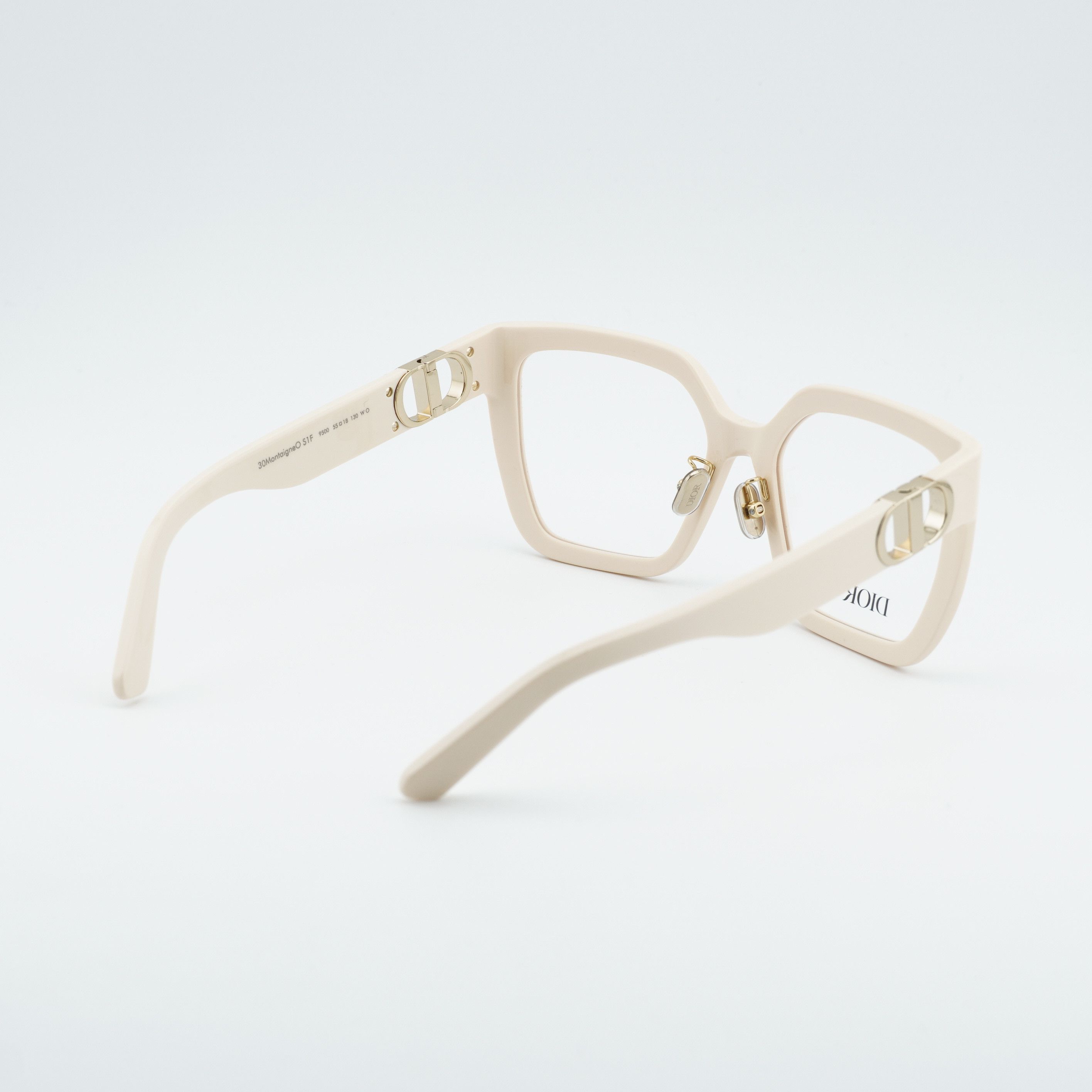 Dior Dior 30MONTAIGNEO S1F 9500 Eyeglasses Ivory 55mm Square Fram Size ONE SIZE - 5 Thumbnail