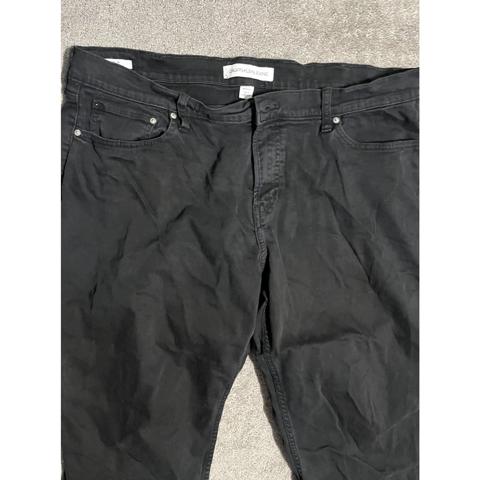 Calvin Klein Calvin Klein Jeans Straight Mens 40x32 Black Denim 5-Pocket Zip Fly Button Casua Size US 40 / EU 56 - 4 Thumbnail