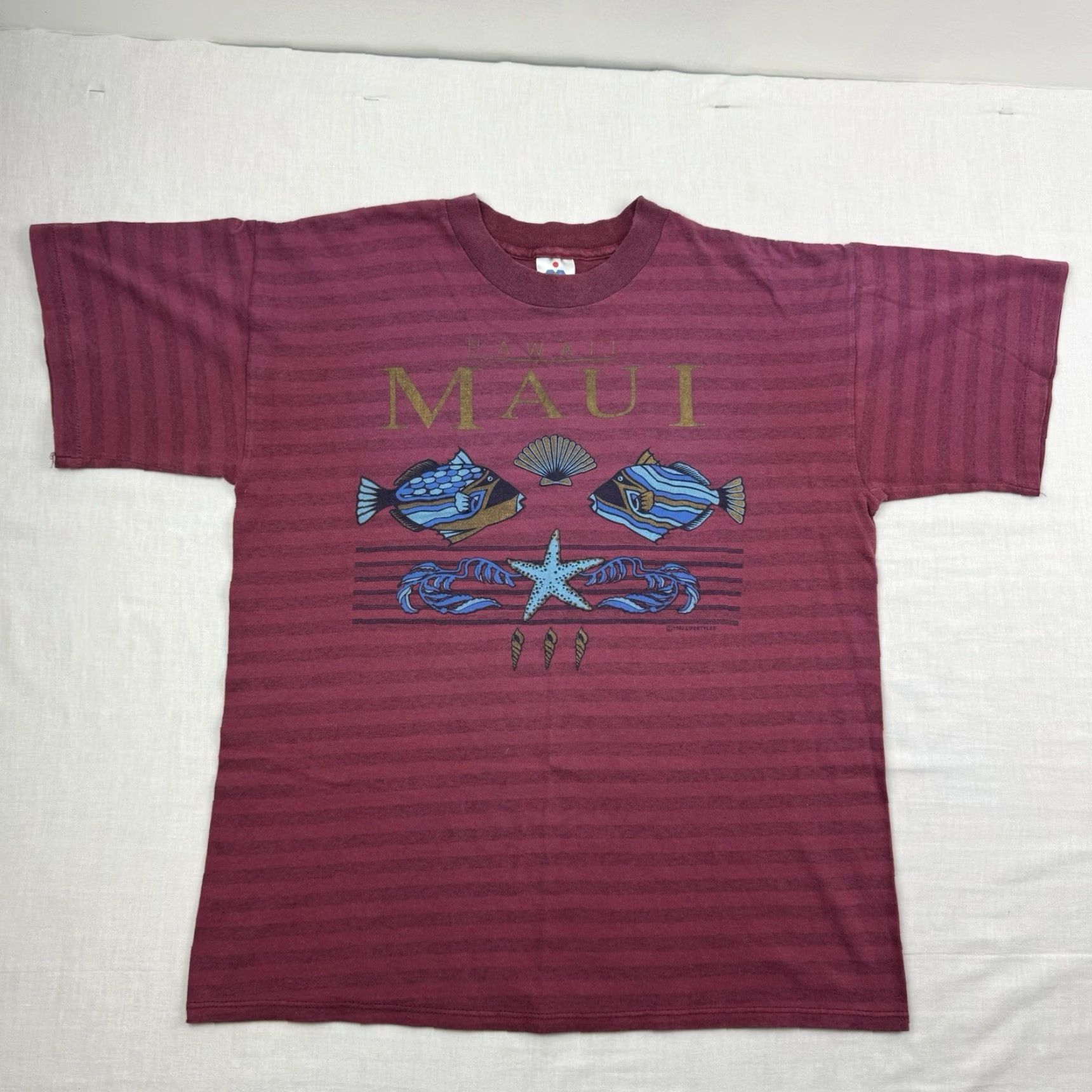 Vintage Vintage Miller Hawaii Fish T-Shirt Adult Large Red Ocean Nature 90s USA Mens Size US L / EU 52-54 / 3 - 2 Thumbnail