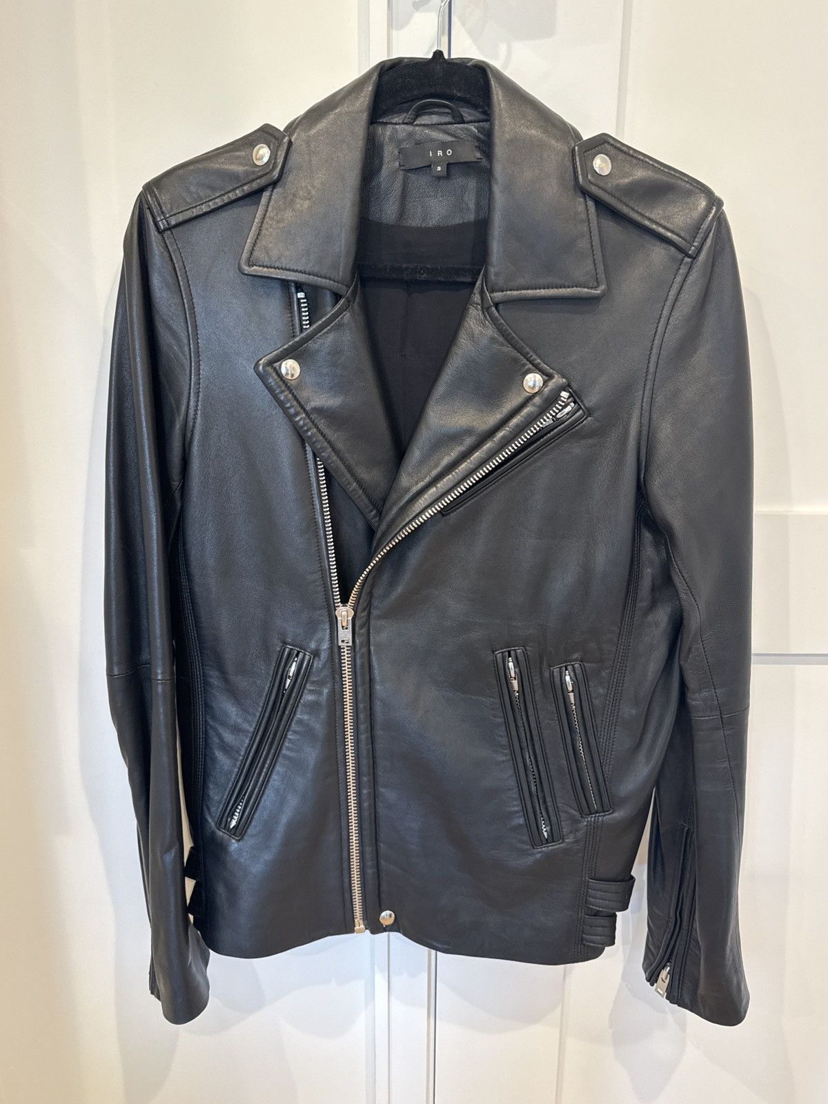 Iro Iro Aronel Leather Biker Jacket Size S / US 4 / IT 40 - 1 Thumbnail
