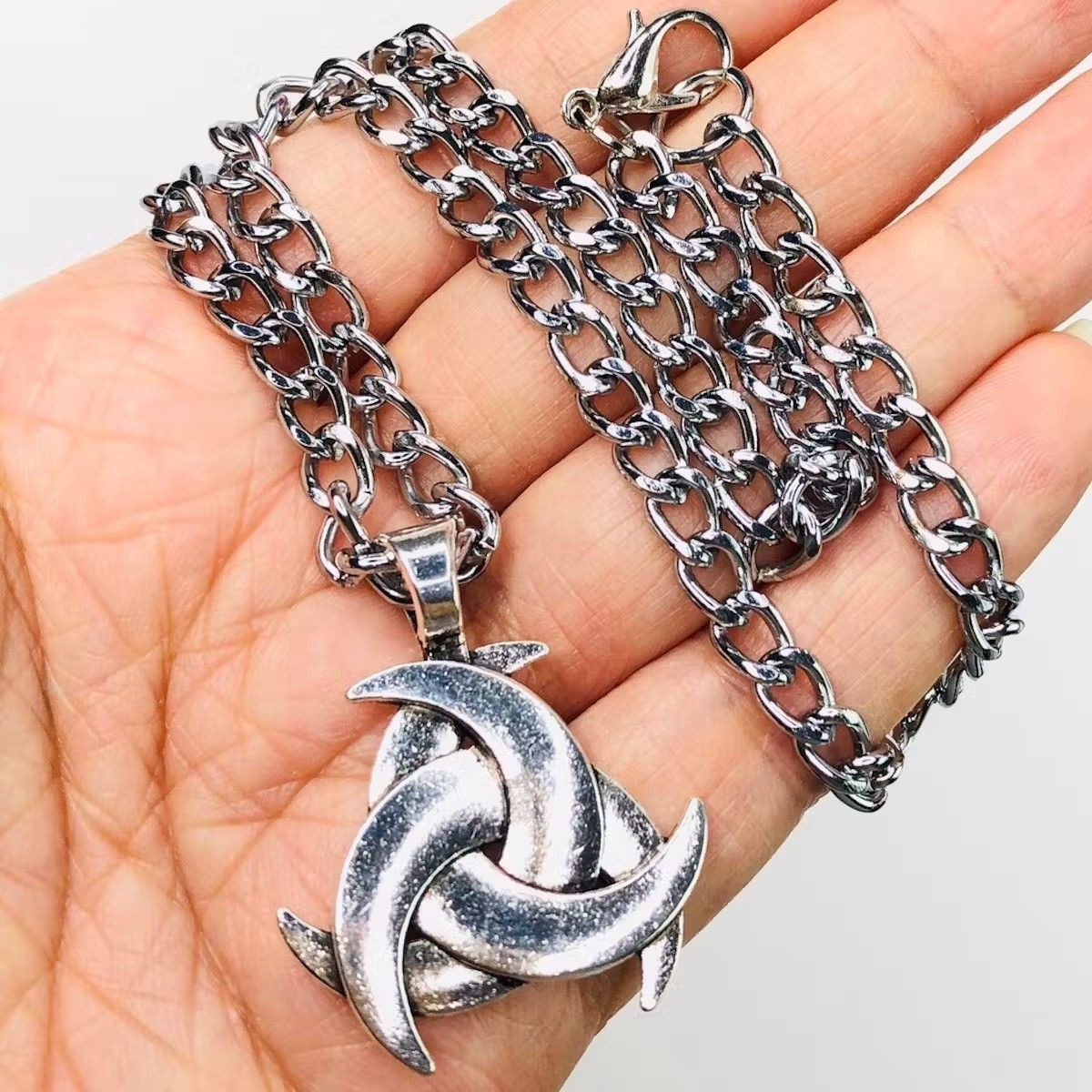 Vintage Biohazard pendant Cuban curb chain Necklace choker Size ONE SIZE - 3 Thumbnail