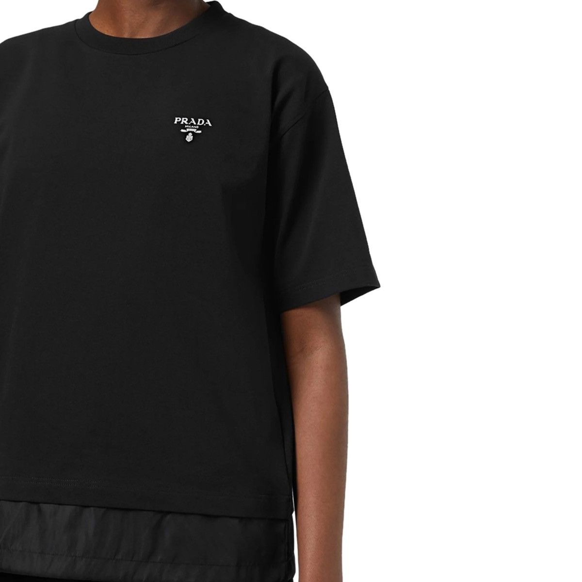 Prada 🔥1500$ Prada Logo Re-Nylon Jersey T Shirt/Prada Logo T shirt Size US L / EU 52-54 / 3 - 19 Thumbnail