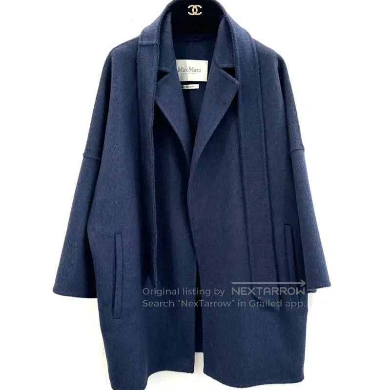 Max Mara MaxMara Navy Blue Cotton Women's Coat . Size S / US 4 / IT 40 - 1 Thumbnail