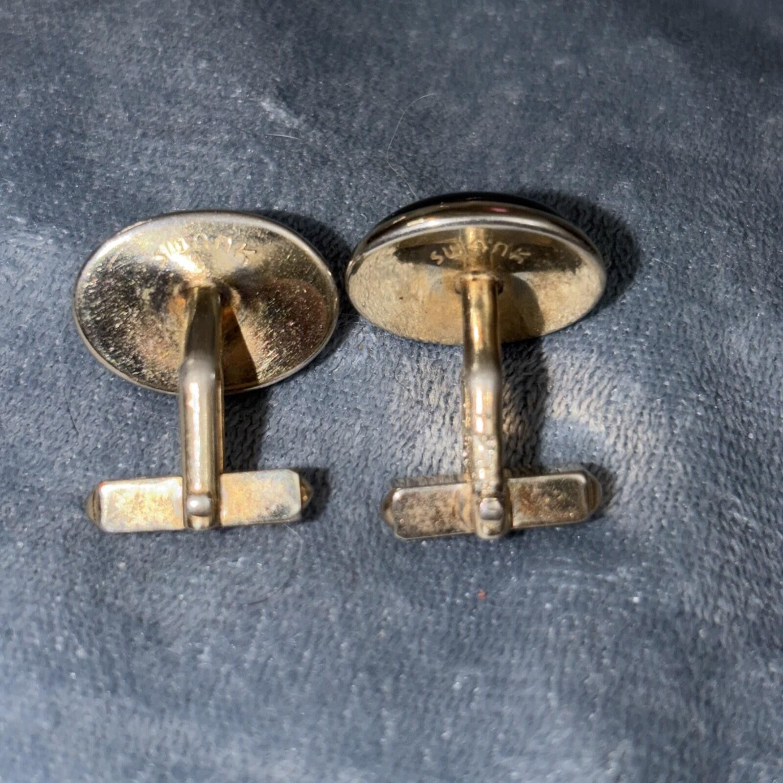 Sankuanz 1950s-60s Vtg Swank Cabochon Gold Tone Vintage Cuff Links Size ONE SIZE - 2 Thumbnail