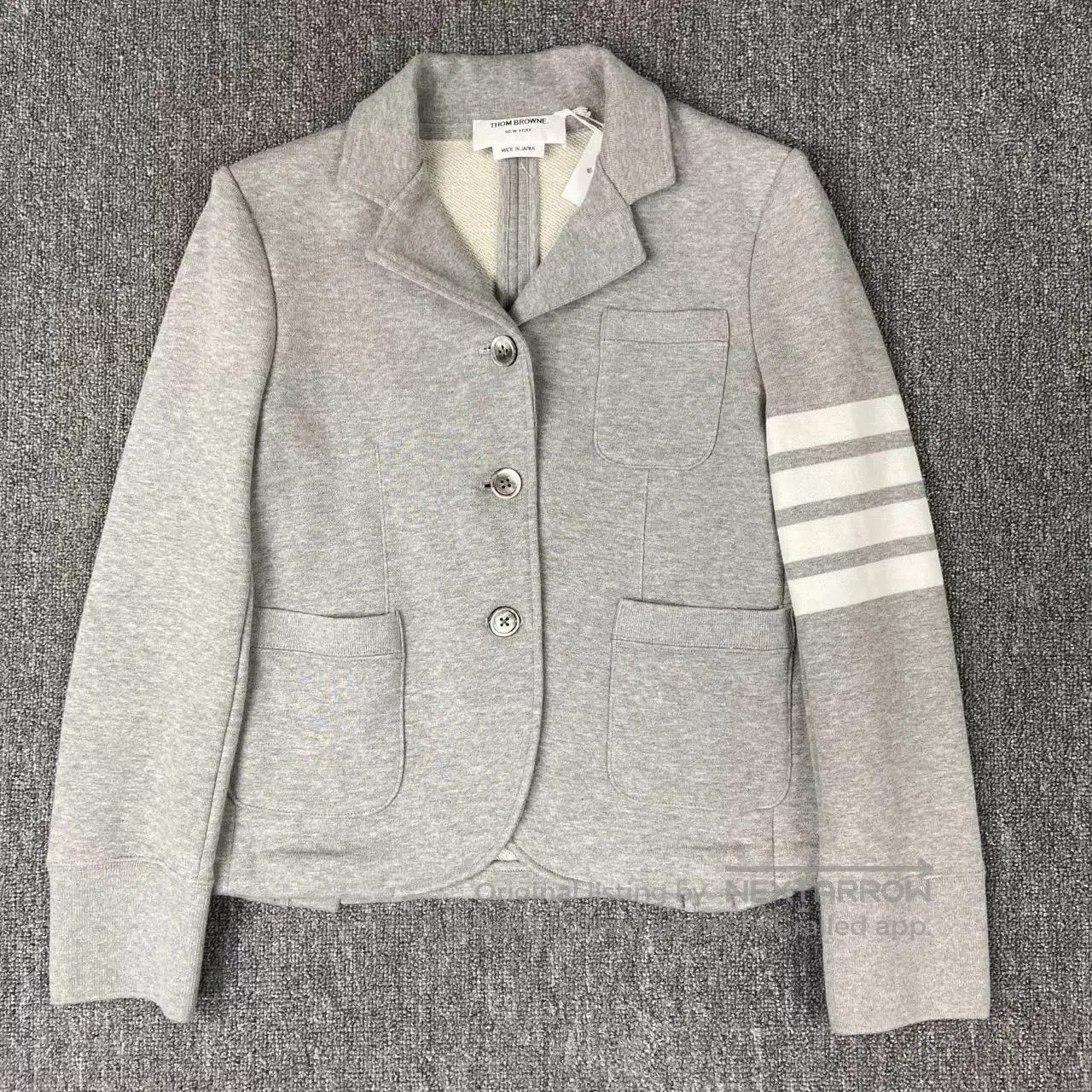 Thom Browne thombrowne gray and white striped blazer. Size US M / EU 48-50 / 2 - 1 Thumbnail