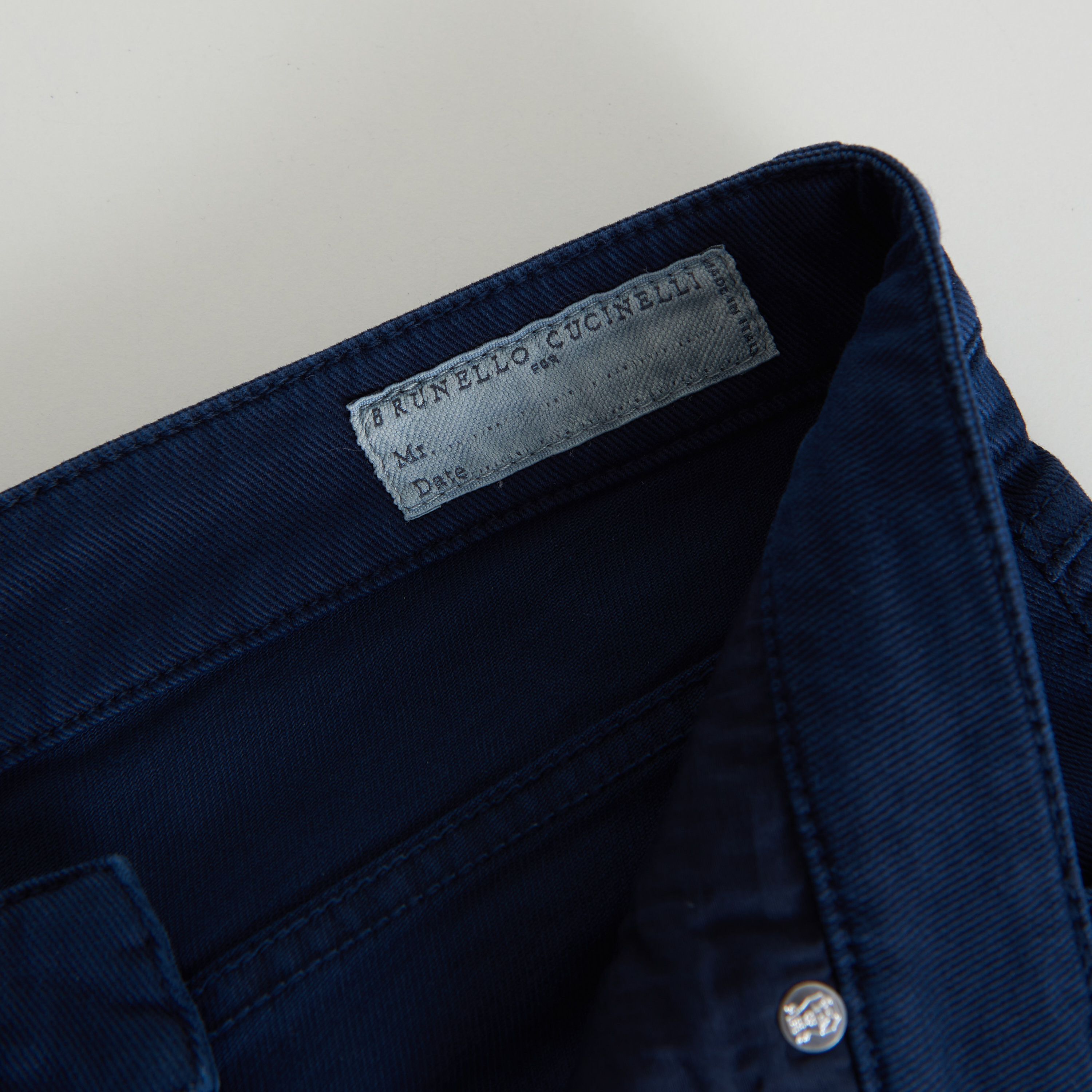 Brunello Cucinelli Navy Blue Stretch Denim Trousers - Slim Fit, Five-Pocket Size US 36 / EU 52 - 10 Thumbnail