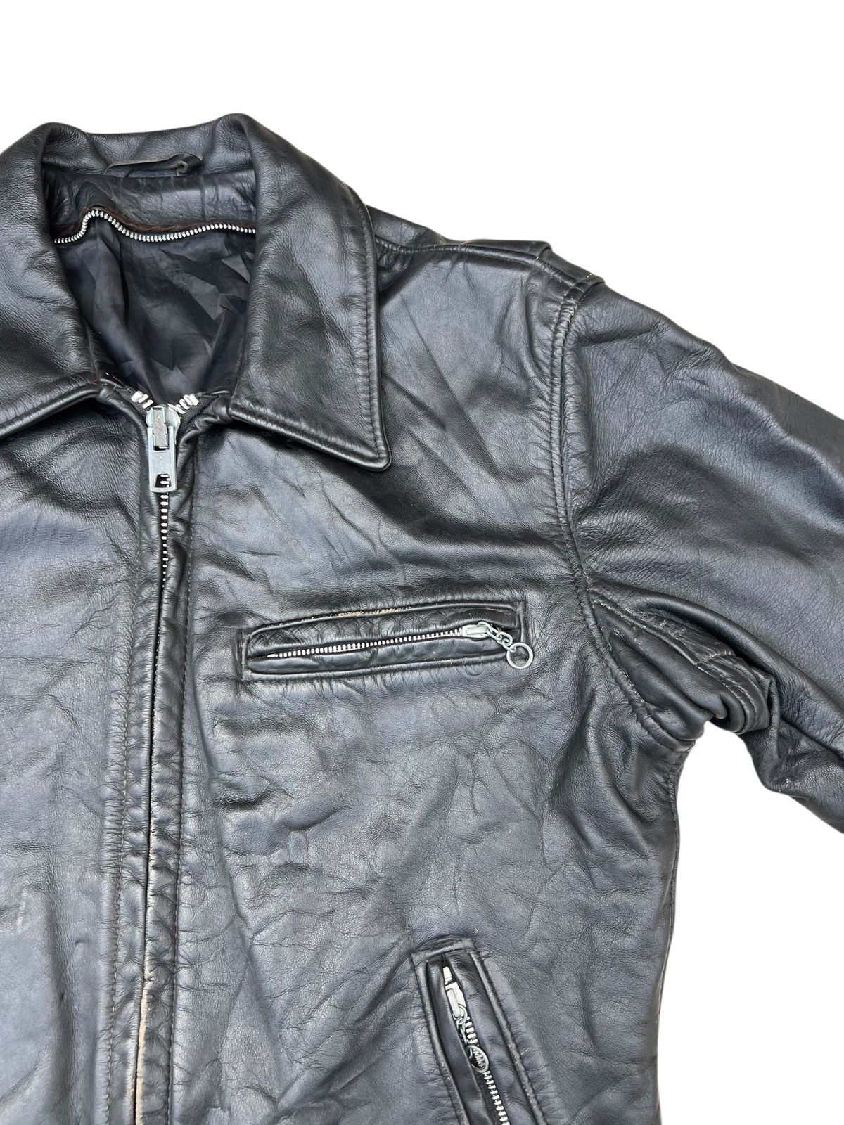 Schott Vintage 80s Schott 642 Distress Patina Leather Rider Jacket Size US S / EU 44-46 / 1 - 9 Thumbnail