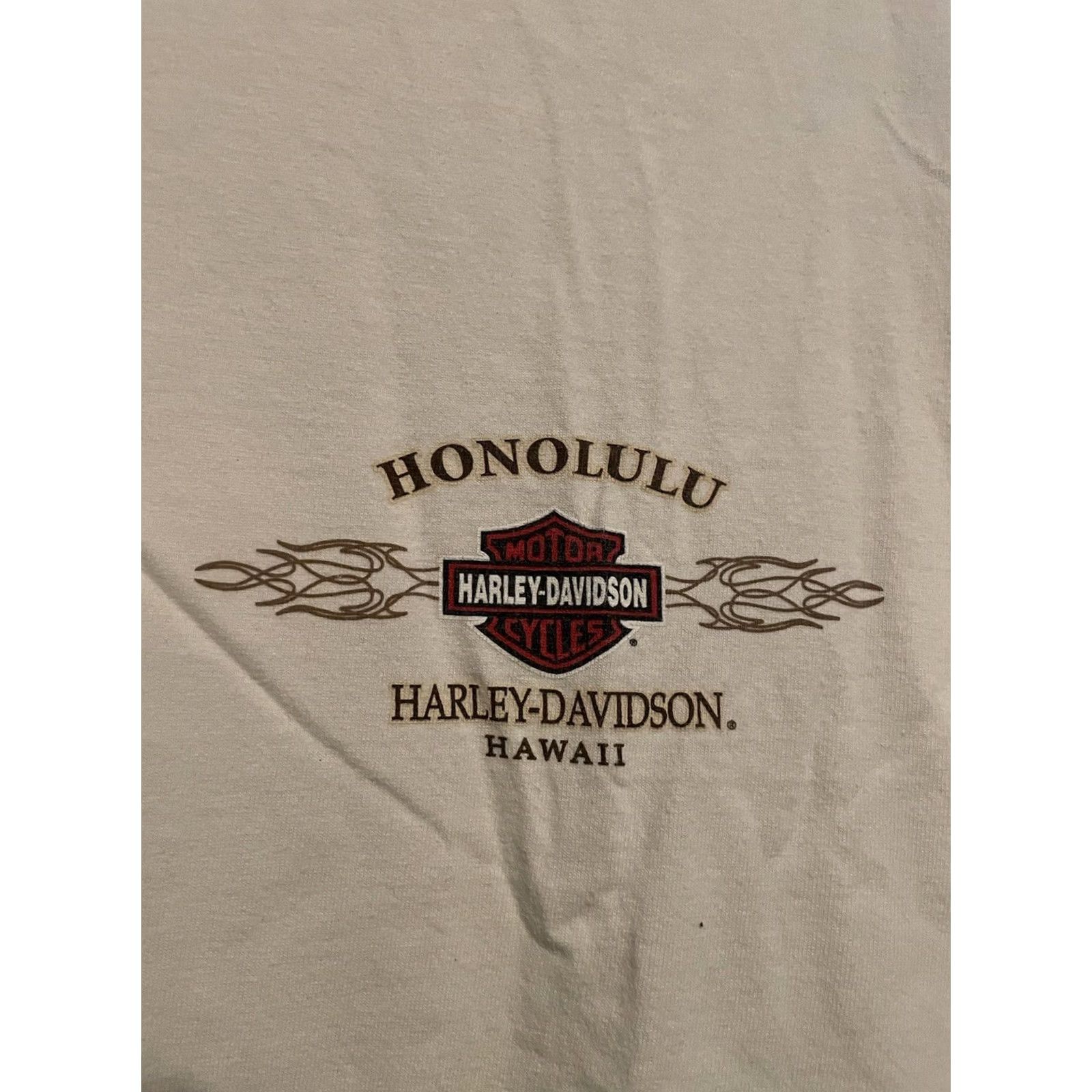 Harley Davidson VINTAGE Harley-Davidson Motorcycle T-Shirt Men XL White Short Sleeve Crew Neck Honolulu Hawaii E95 Size US XL / EU 56 / 4 - 4 Thumbnail