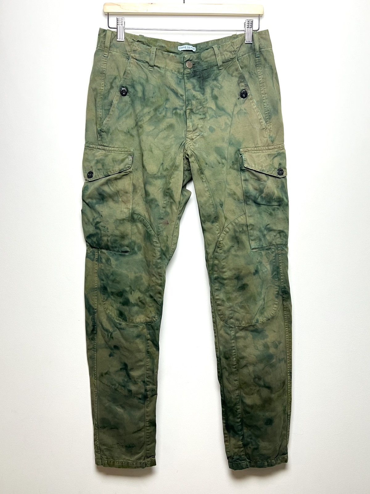 image of Archival Clothing x Stone Island Y2K Tie Dye Cargo Camo Army Pants, Men's (Size 33)