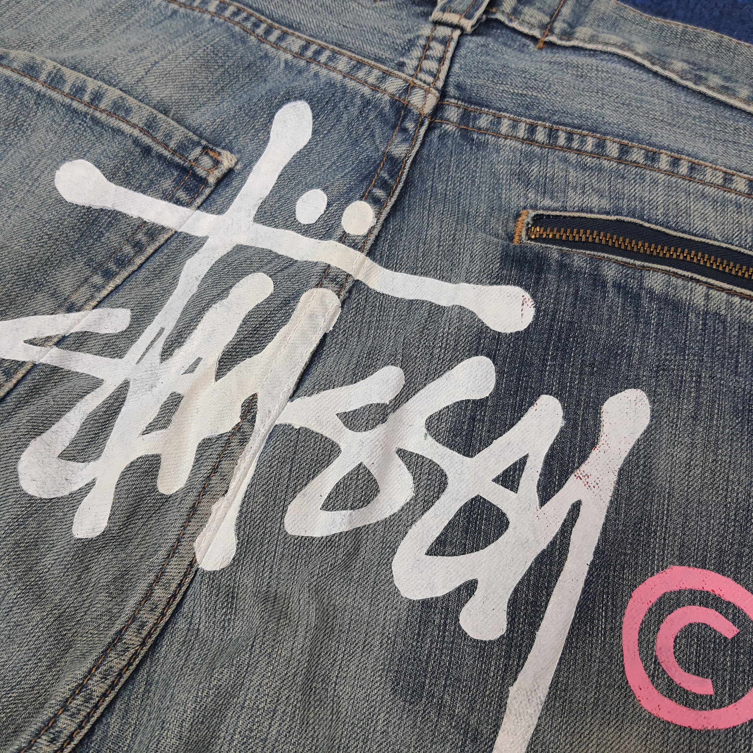 Stussy Vintage Stussy Authentic Workgear Custom Logo Jeans C228N11 Size US 35 - 3 Thumbnail