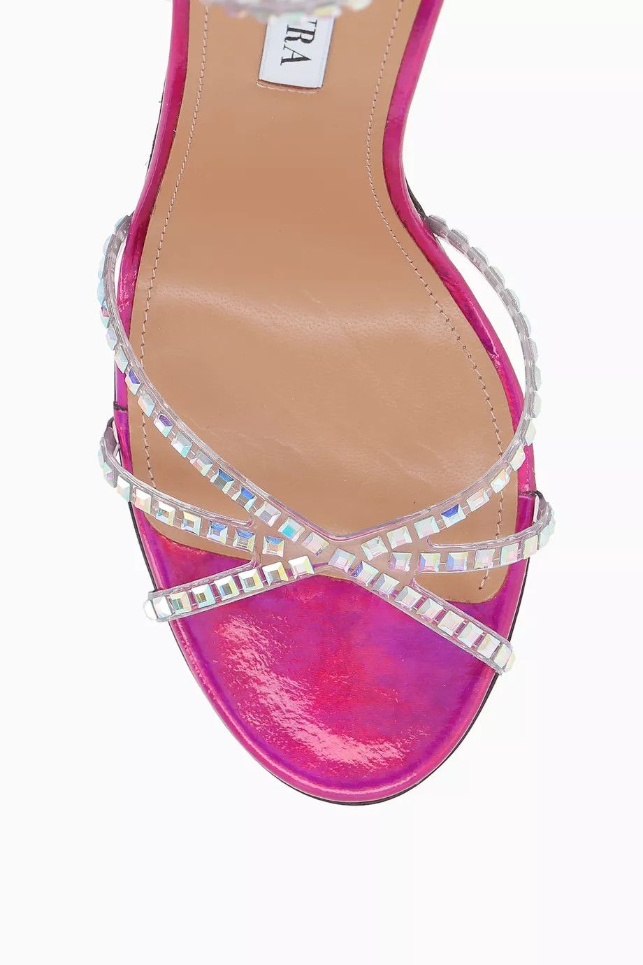 Aquazzura o1y0725 Ankle Strap Sandals in Transparent/Pink Size US 10.5 / IT 40.5 - 2 Thumbnail