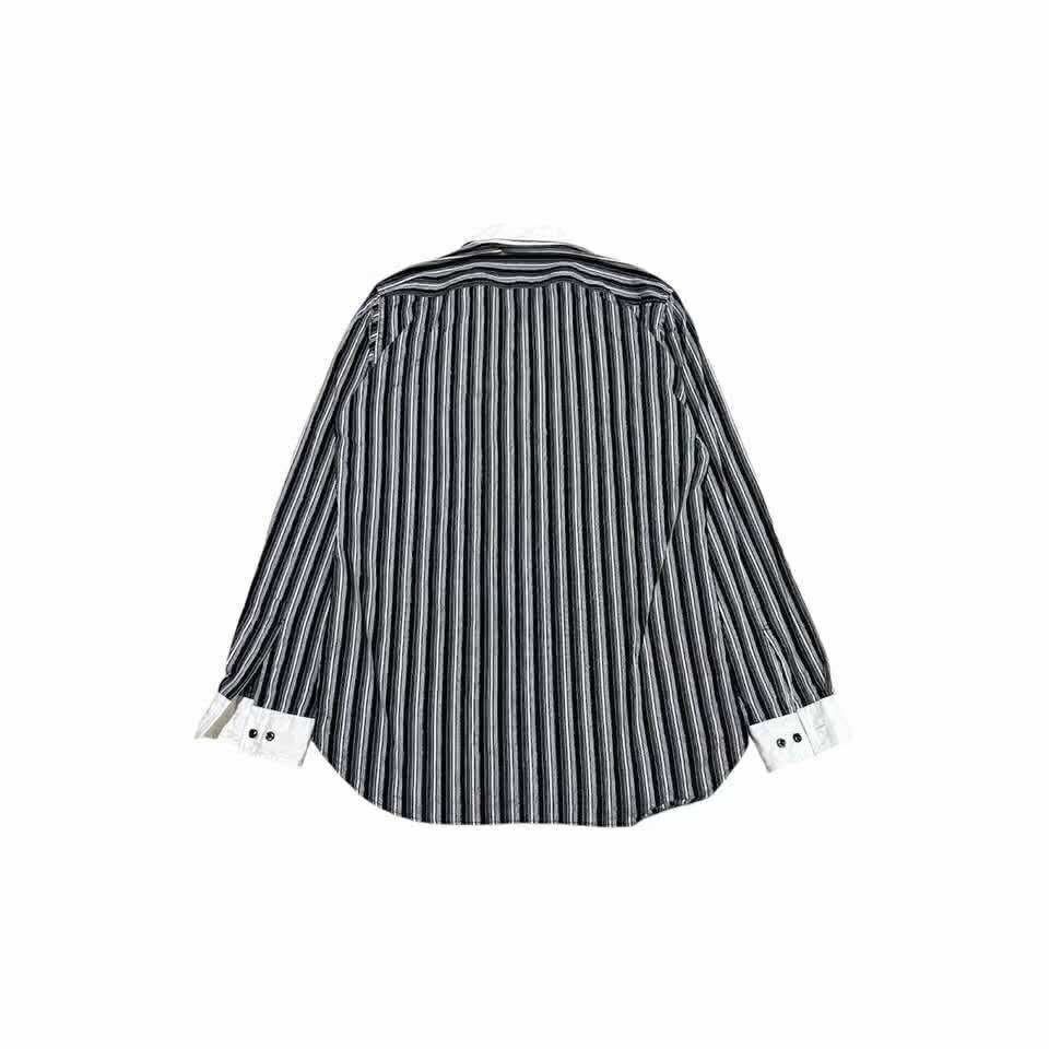 Issey Miyake 🔥Vintage Tete Homme Issey Miyake Striped Shirt Long Sleeve Size US L / EU 52-54 / 3 - 4 Thumbnail