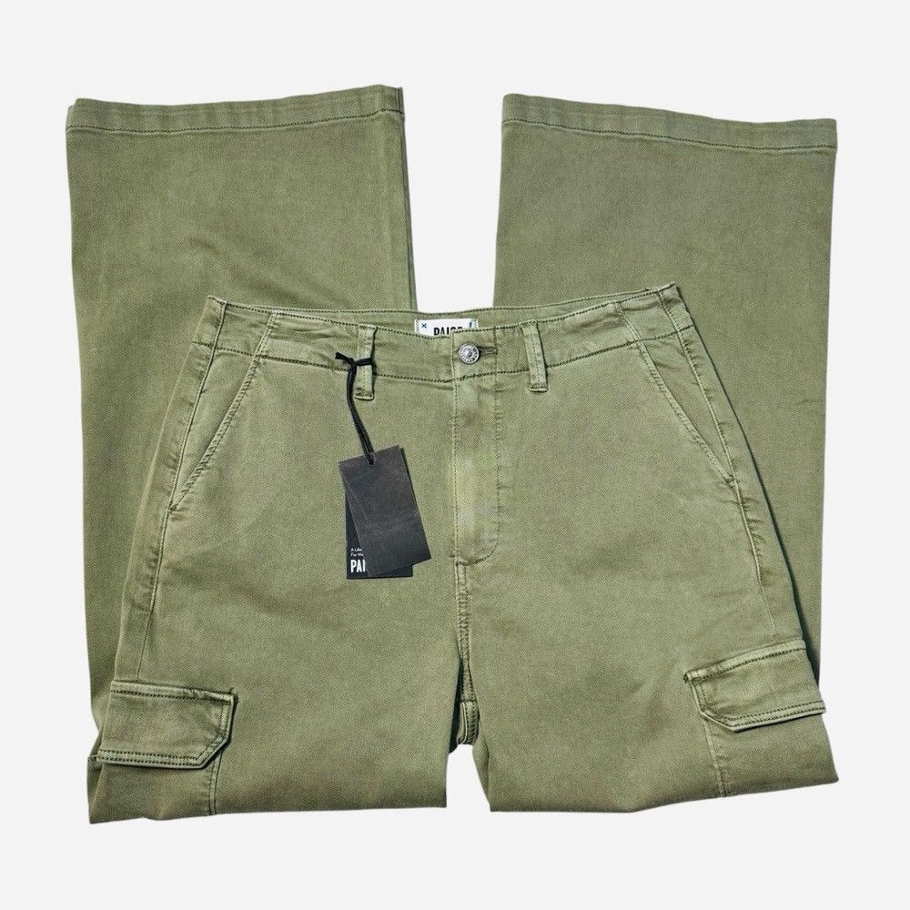Paige NWT New Paige Carly Wide-Leg Ankle Cargo Green Pants Size 2 Size 27" / US 4 / IT 40 - 4 Thumbnail