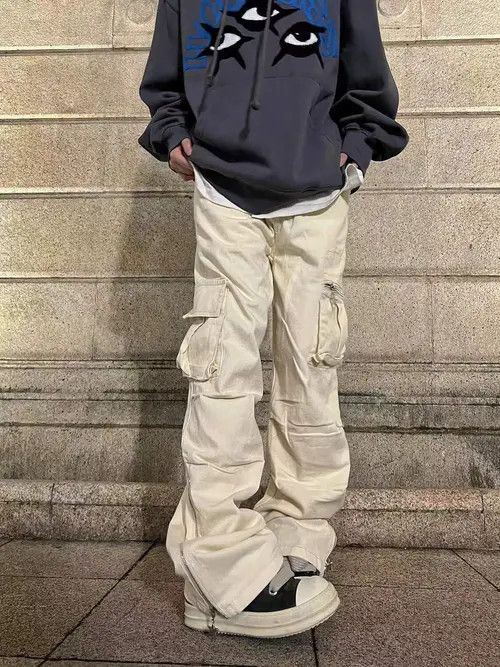 VIBE Vintage washed multi-pocket rare casual cargo trousers Size US 32 / EU 48 - 6 Thumbnail