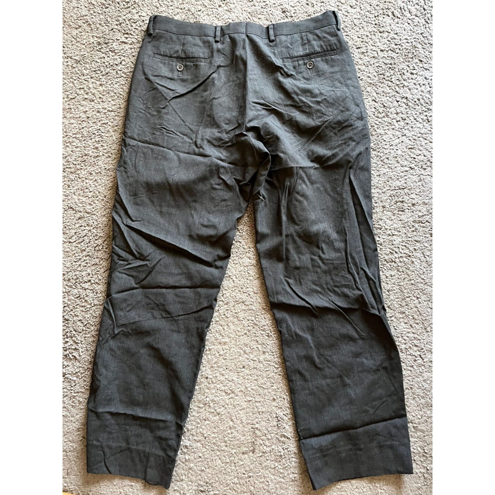Saks Fifth Avenue Saks Fifth Avenue Men's Black Chino Pants 38R Slim Fit Flat Front Stretch Casual Classic Size US 38 / EU 54 - 3 Thumbnail