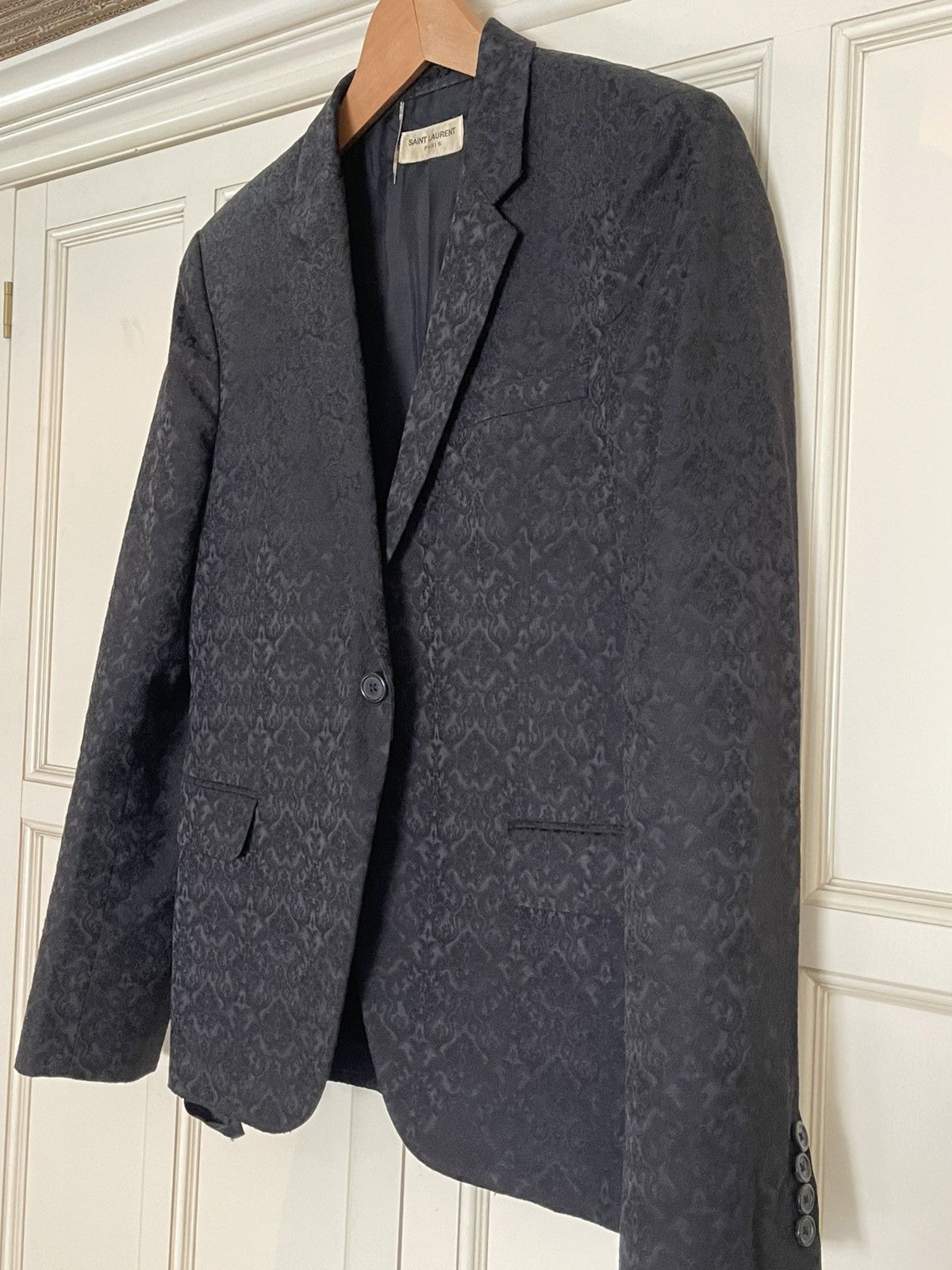 Saint Laurent Paris Saint Laurent Men’s Embroidered Black Jacket Size IT 48 Size 38R - 2 Thumbnail