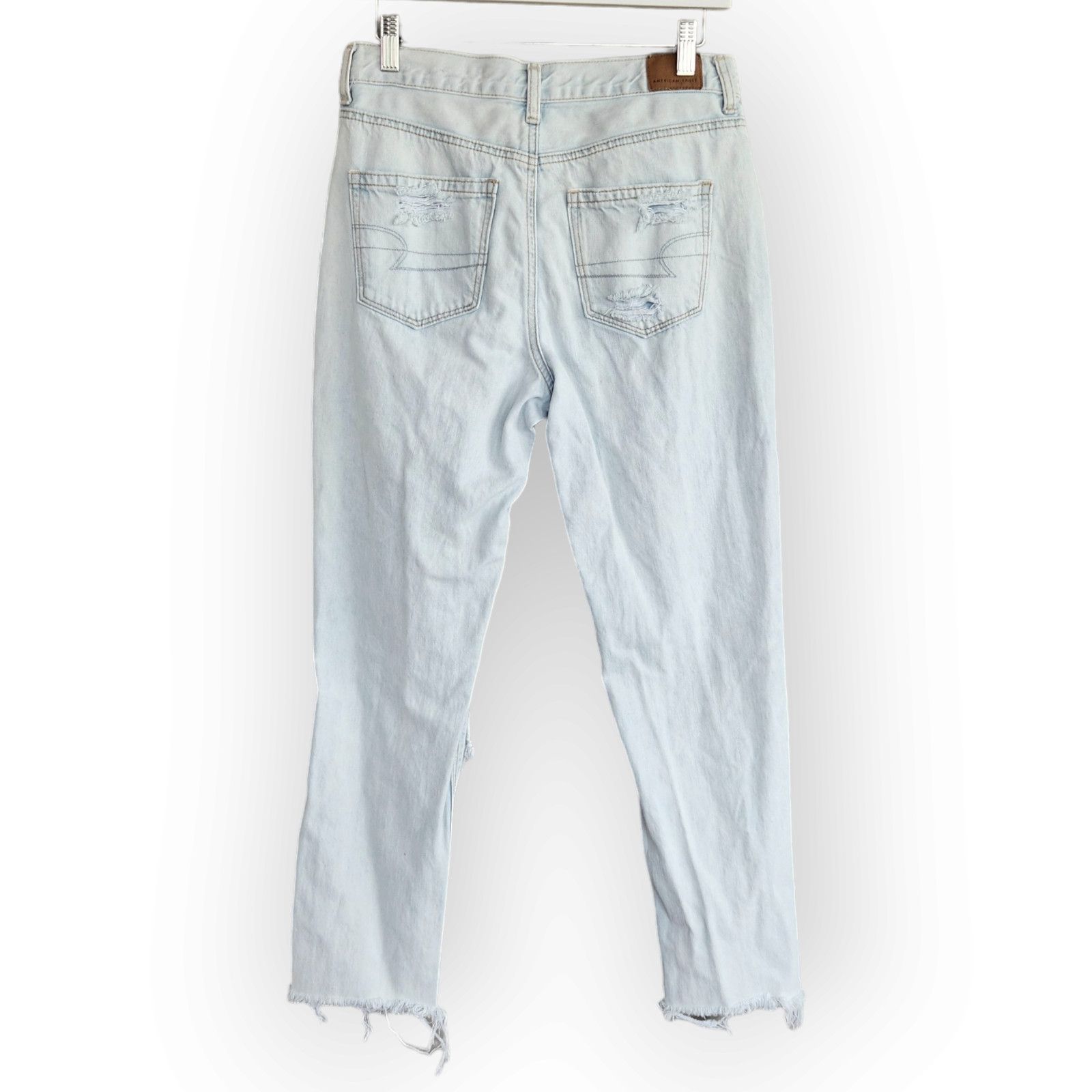 I.N.C American Eagle Light Wash Ripped High Waisted Mom Jeans 4 Size 27" / US 4 / IT 40 - 4 Thumbnail