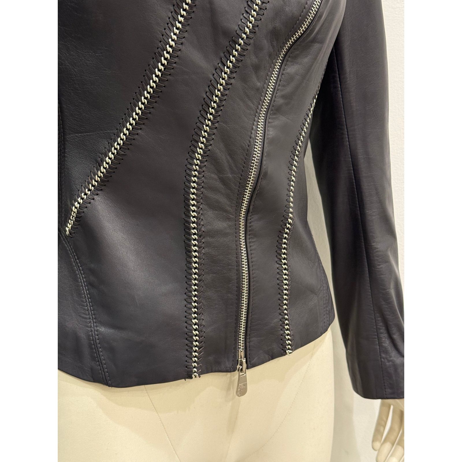Versace 2000s Versace metal chains leather jacket Size M / US 6-8 / IT 42-44 - 3 Thumbnail