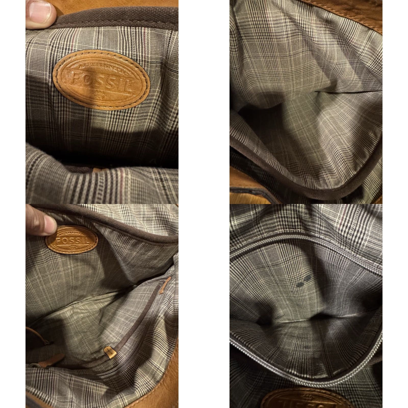 Fossil VINTAGE Fossil Estate Leather Messenger Bag North South City Bag Cognac Brown Messenger Bag Men/Women Unisex Adults Large Brown Leather Vintage Size ONE SIZE - 9 Thumbnail