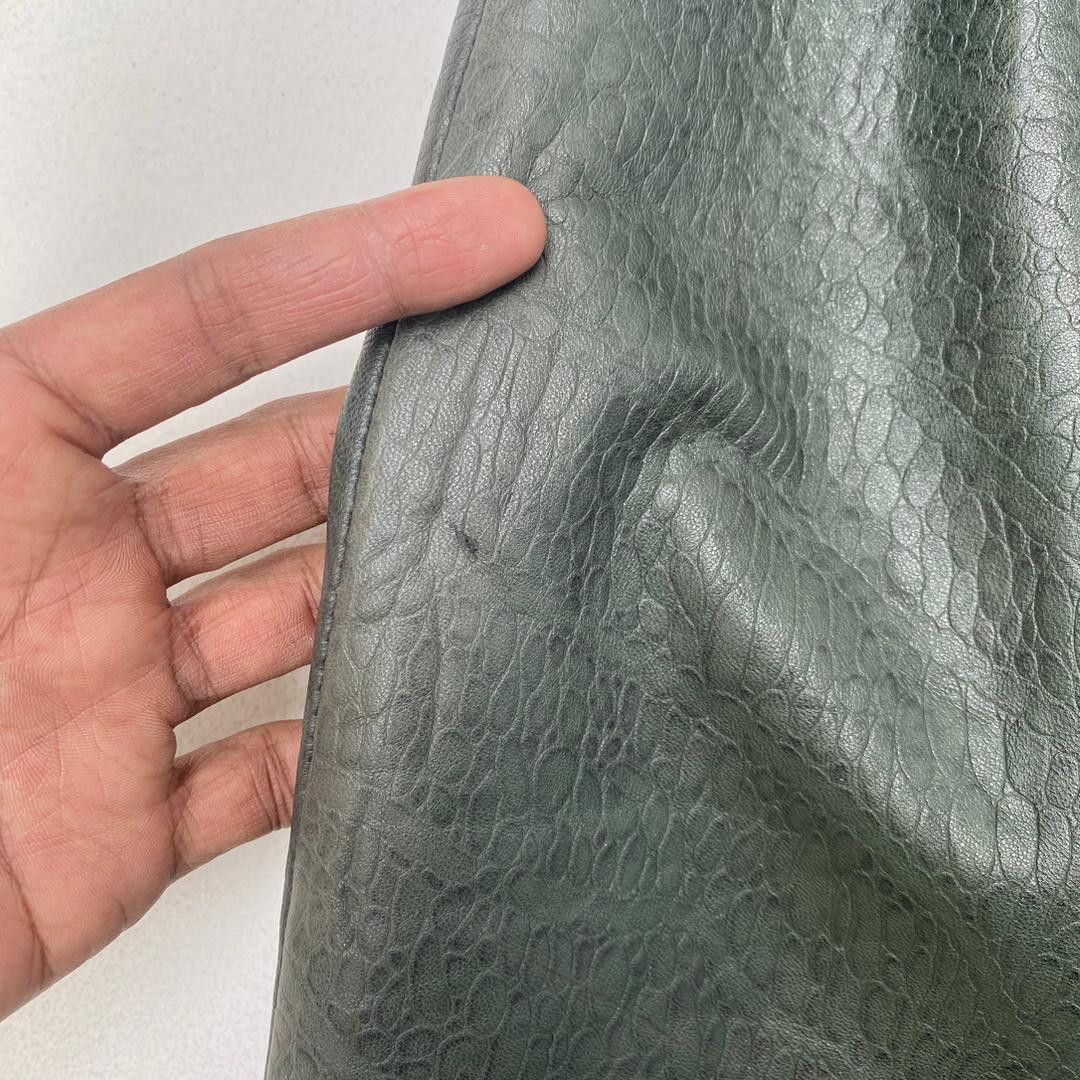 Vintage VINTAGE SHEEP LEATHER SKIRT DARK GREEN Size 26" / US 2 / IT 38 - 9 Thumbnail