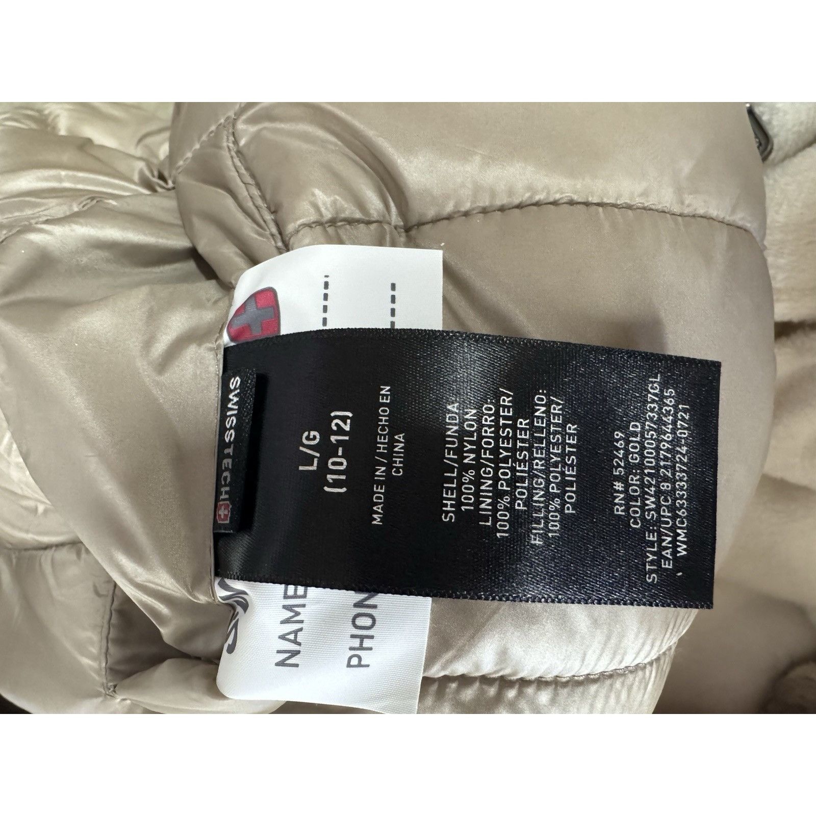 Other Swiss Tech Reversible Tan White Puffer Puffy Vest Girls Larg Size L / US 10 / IT 46 - 6 Thumbnail