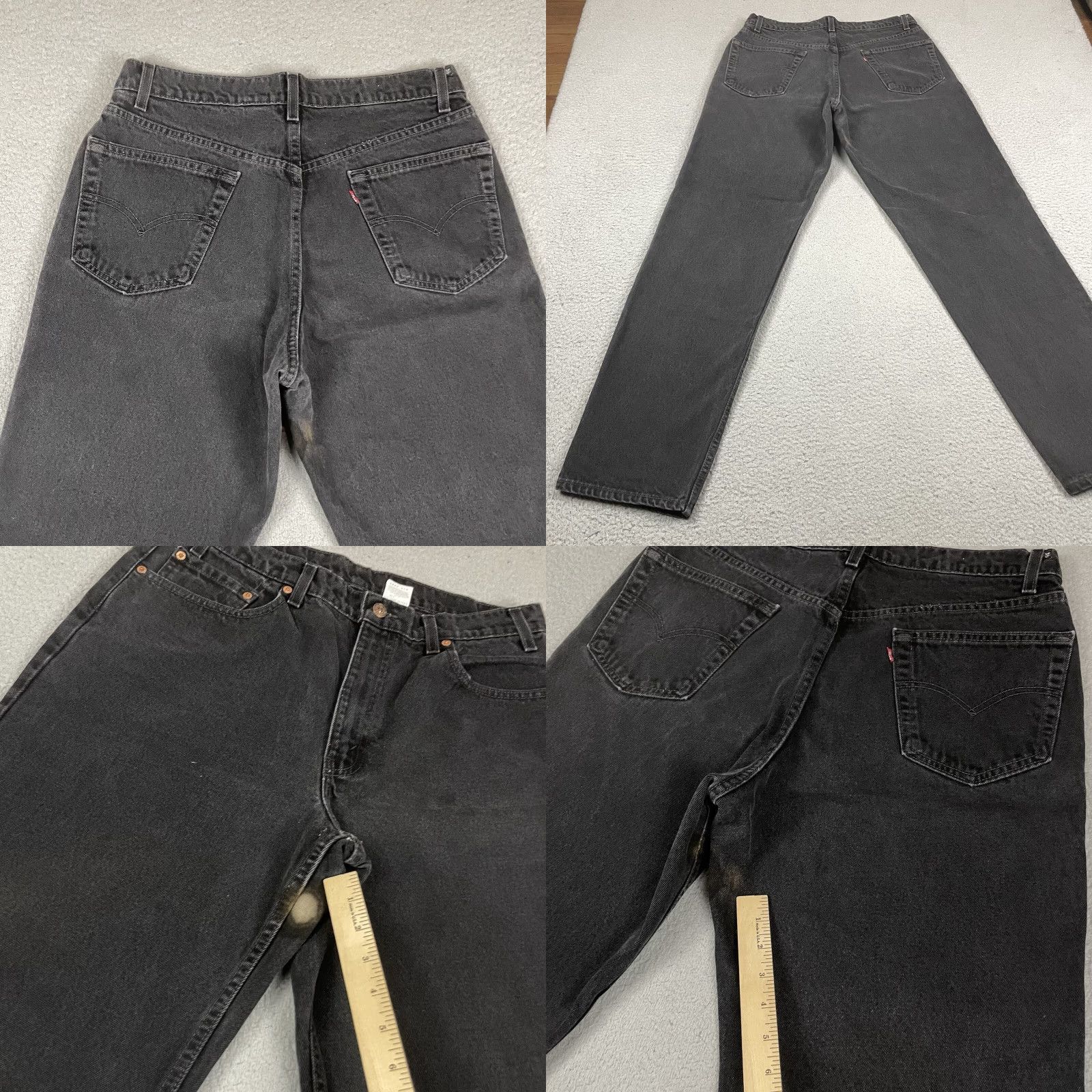 Levi's VINTAGE Levi's Jeans Mens 36x34 Black 550 Relaxed Dark Wash Denim Straight 5-Pocket Jeans Mens Levi's 550 Vintage 90s? Size US 36 / EU 52 - 8 Thumbnail
