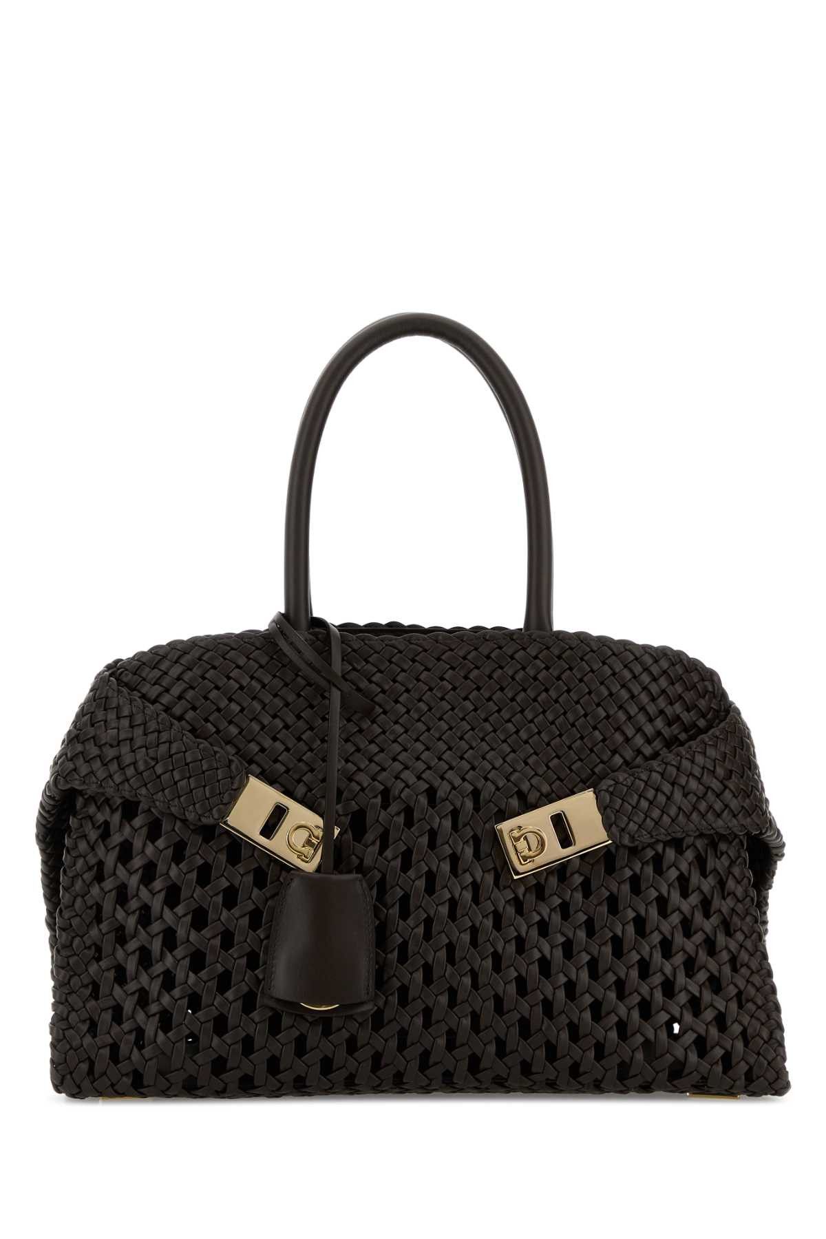Salvatore Ferragamo Dark Brown Leather Hug Handbag Size ONE SIZE - 1 Thumbnail