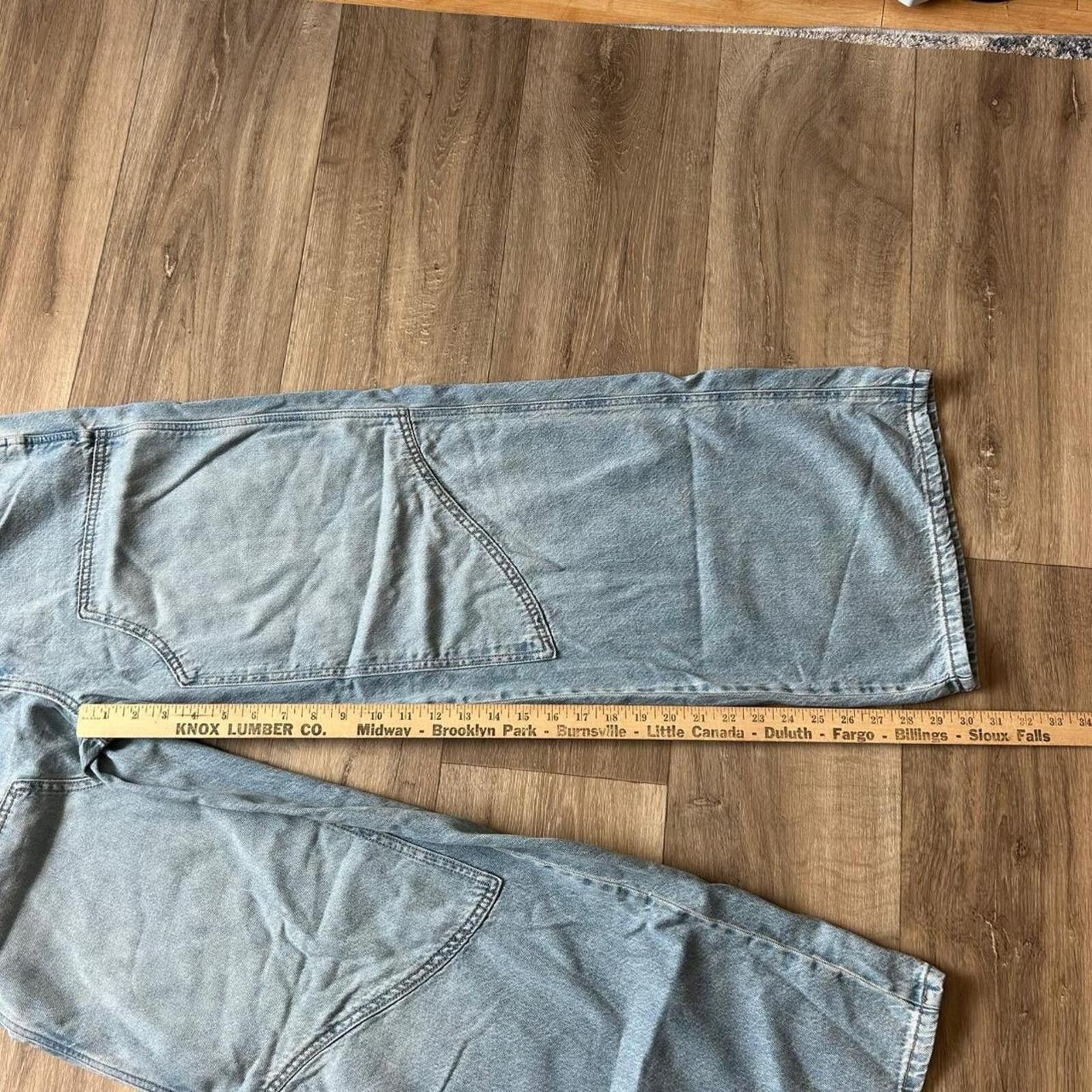 Other Vintage Baggy Wide Leg Double Knee Denim Jeans size 28” Size 30" / US 8 / IT 44 - 6 Thumbnail