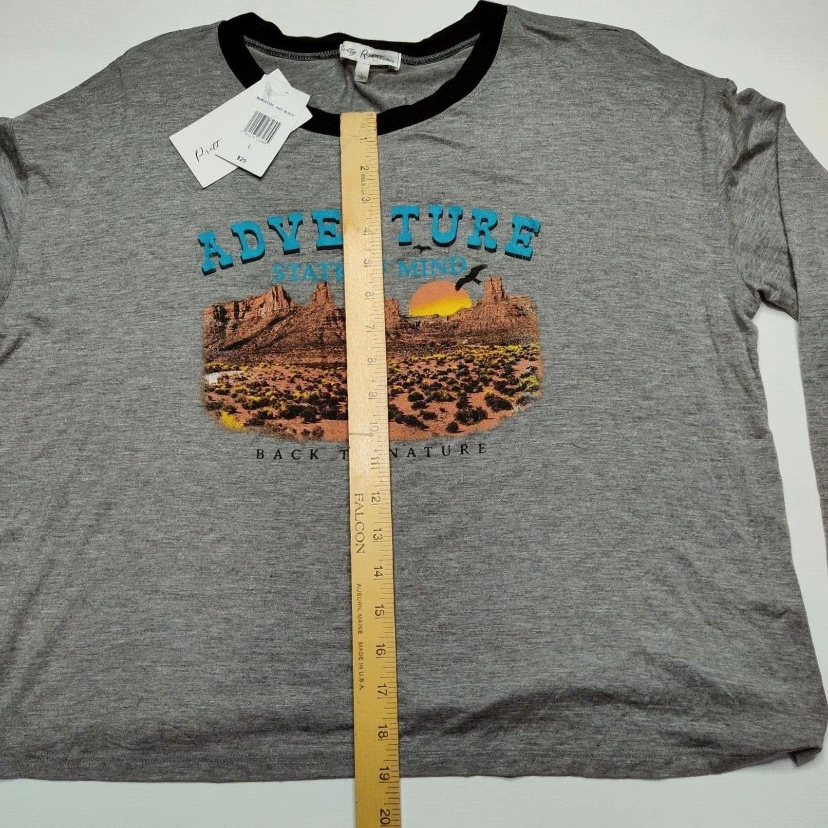 Vintage Pretty Rebellious T-Shirt Womens L Back to Nature Long Sleeve Gray Knit Size L / US 10 / IT 46 - 6 Thumbnail