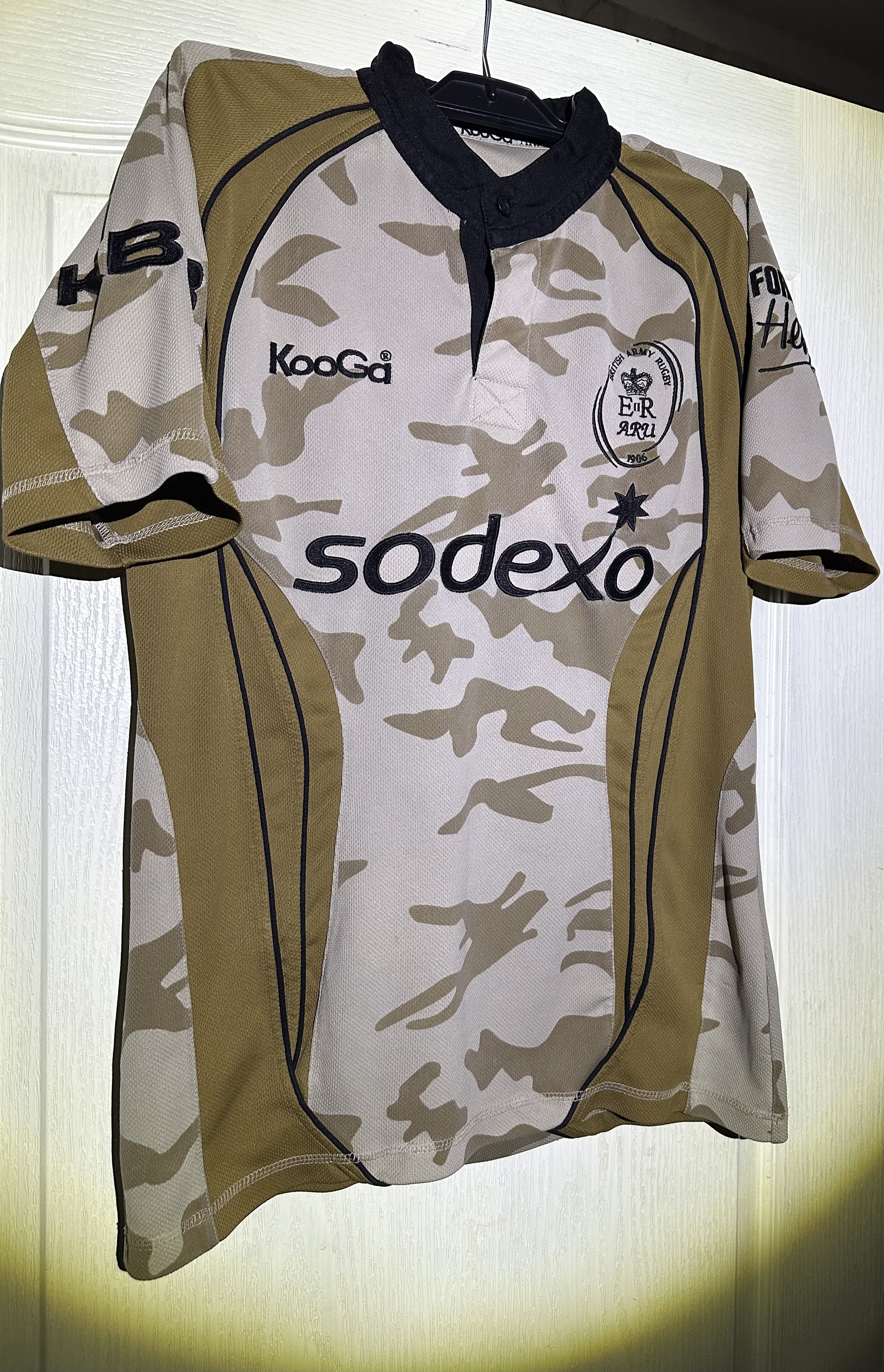 Vintage Kooga British Army Camouflage Short Sleeve Rugby Size US L / EU 52-54 / 3 - 2 Thumbnail