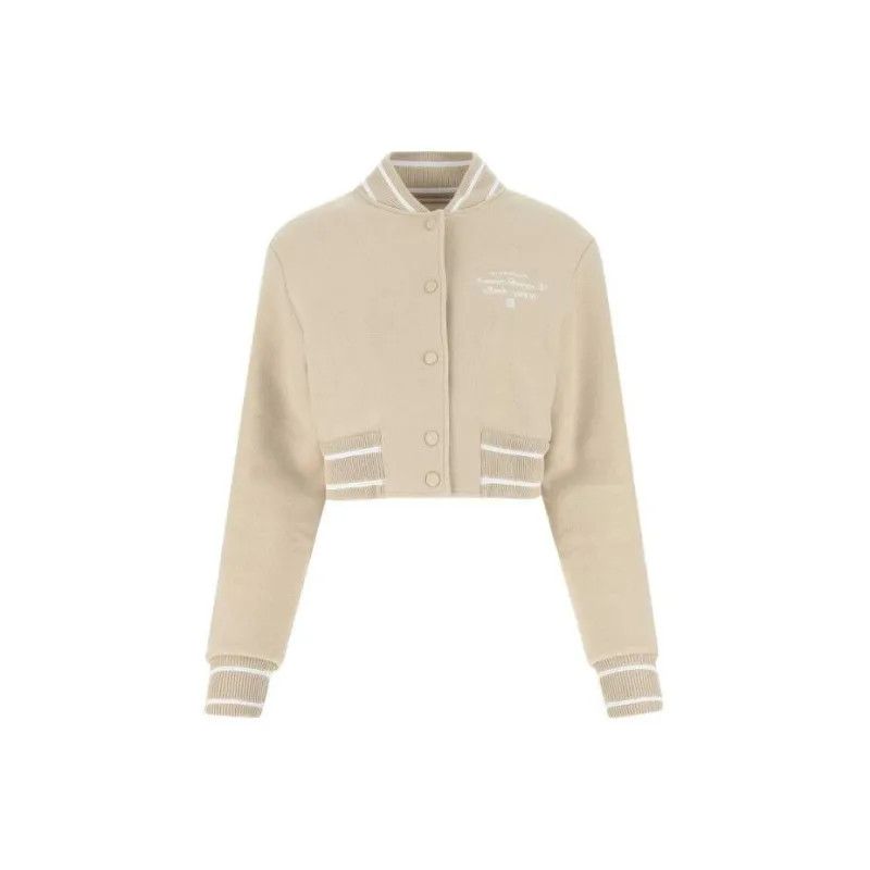 o1srvl11e1224 Short Bomber Jacket in Beige